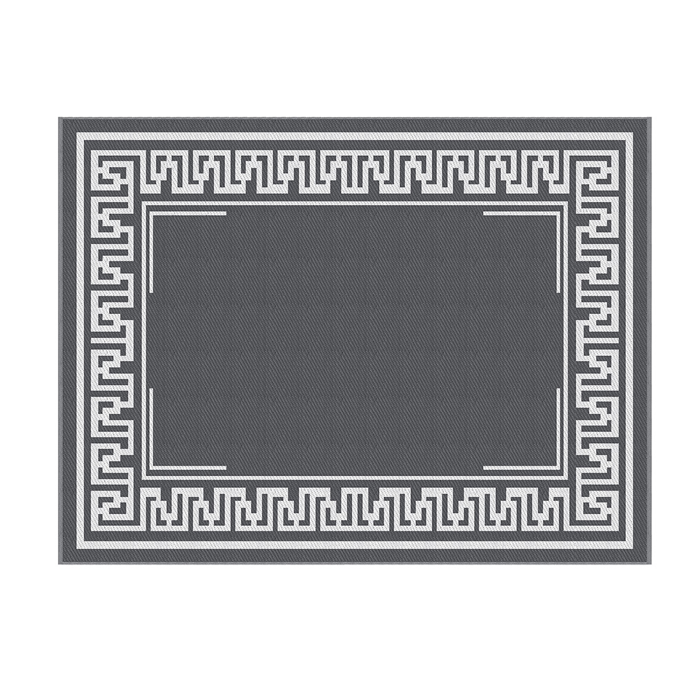 Gardeon Outdoor Rugs 274x366cm Large Carpet Reversible Area Mat PP Dual-Sided Patio Rug Greek Key - Image 4