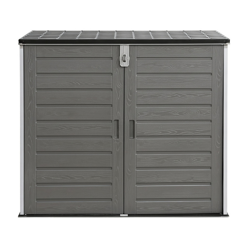 Gardeon Outdoor Storage Box 1170L Container Lockable Cabinet Tool Organizer Shed Grey - Image 4