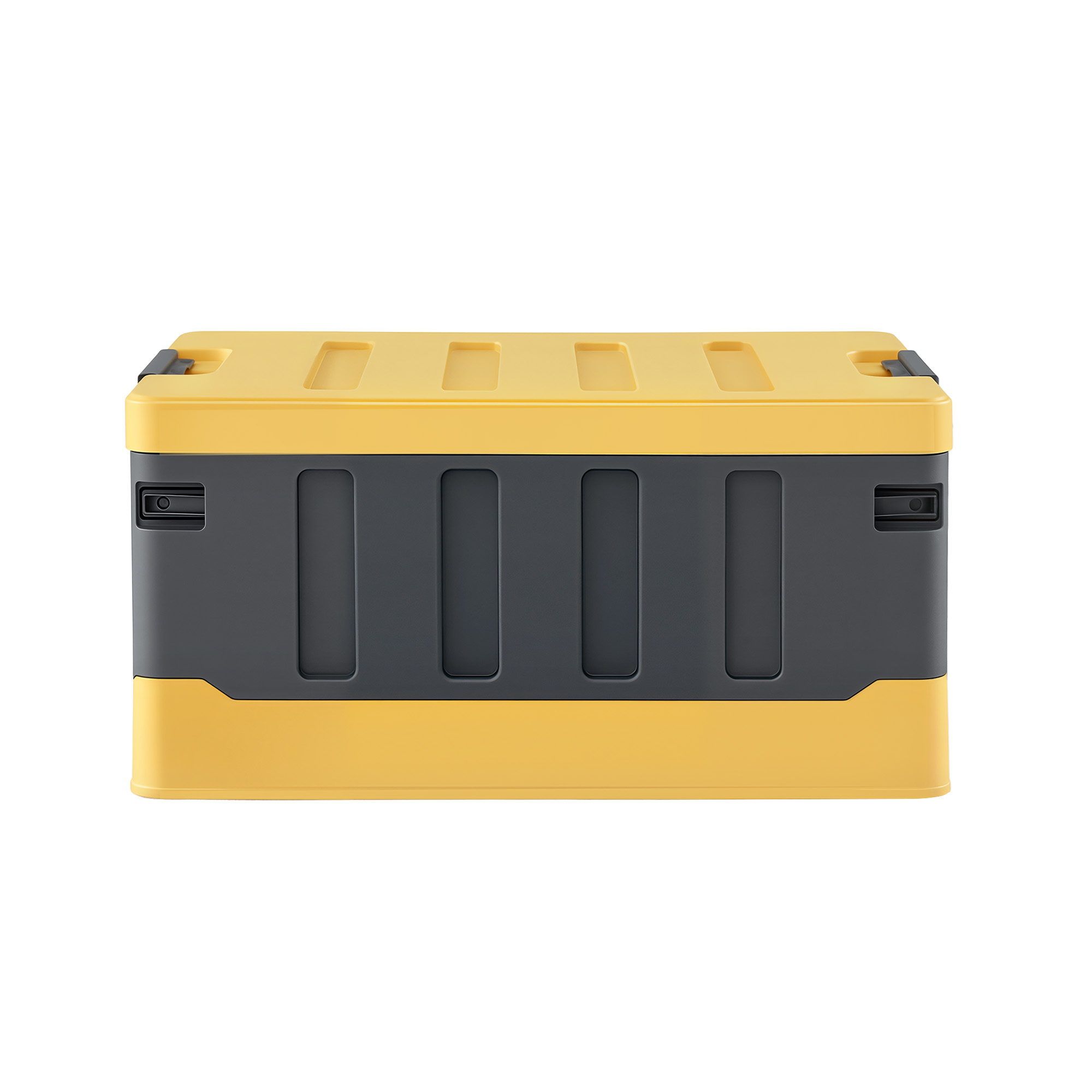 Gardeon Collapsible Outdoor Storage Box 60L Stackable Folding Camping Organizer Yellow - Image 3