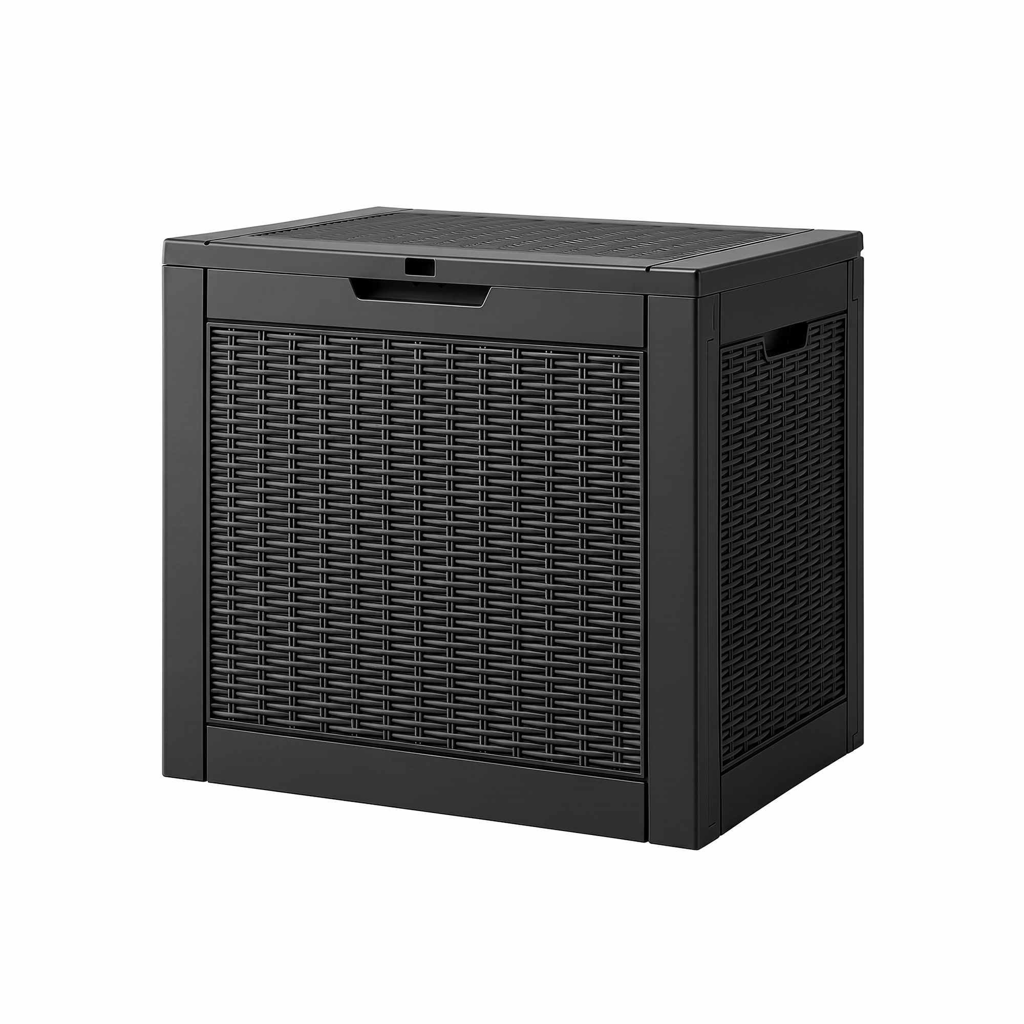 Gardeon Outdoor Storage Box 118L Container Lockable Garden Toy Tool Rattan-Texture Black - Image 1