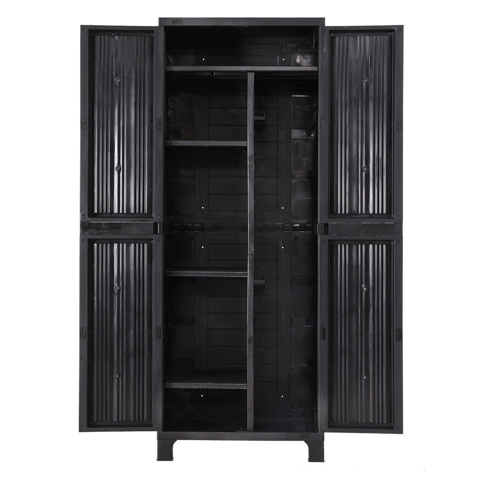Gardeon Outdoor Storage Cabinet Box 173cm Lockable Cupboard Sheds Garage Adjustable Black - Image 3