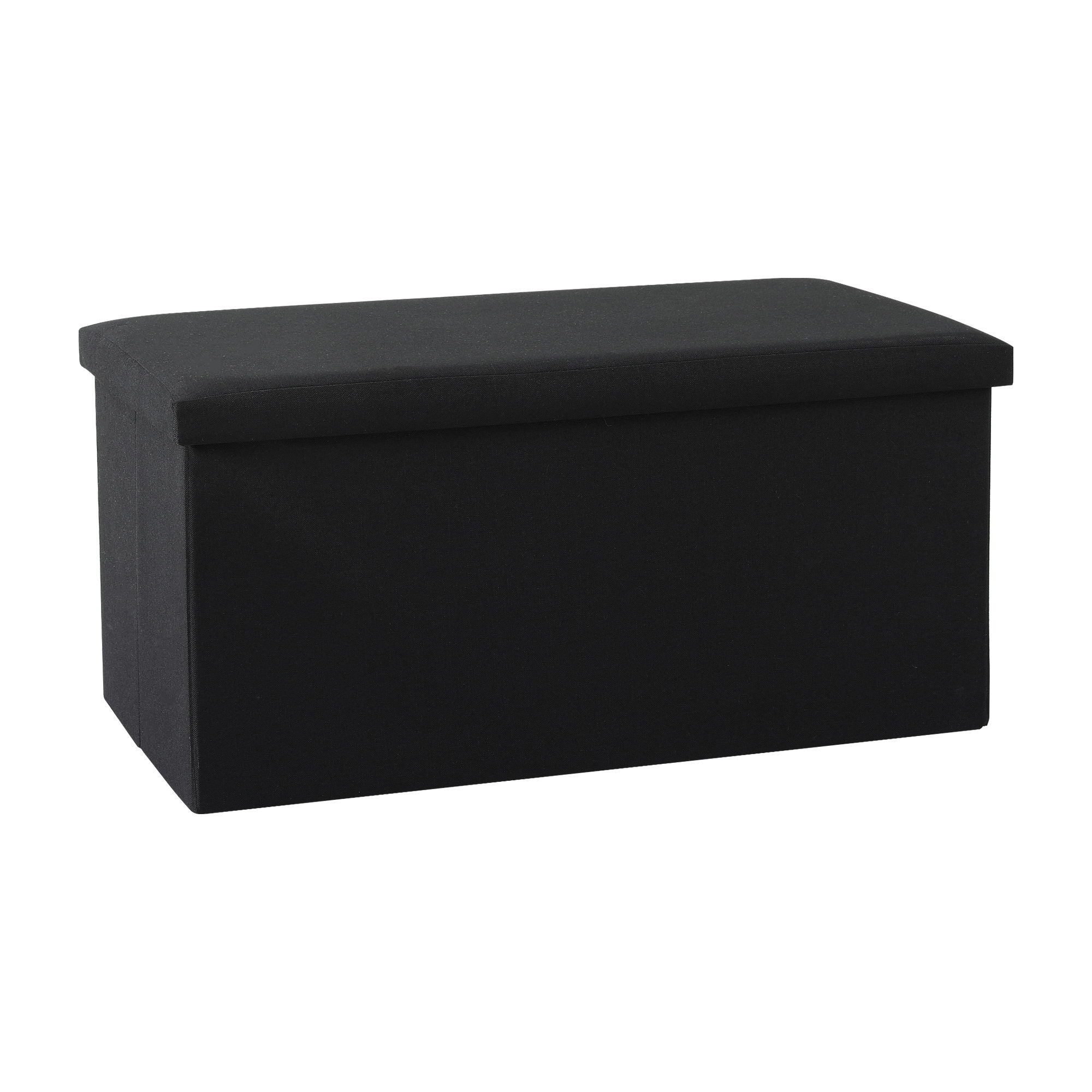 Artiss Storage Ottoman Bench Folding Blanket Box Toy Organiser Foot Stool Black - Image 2