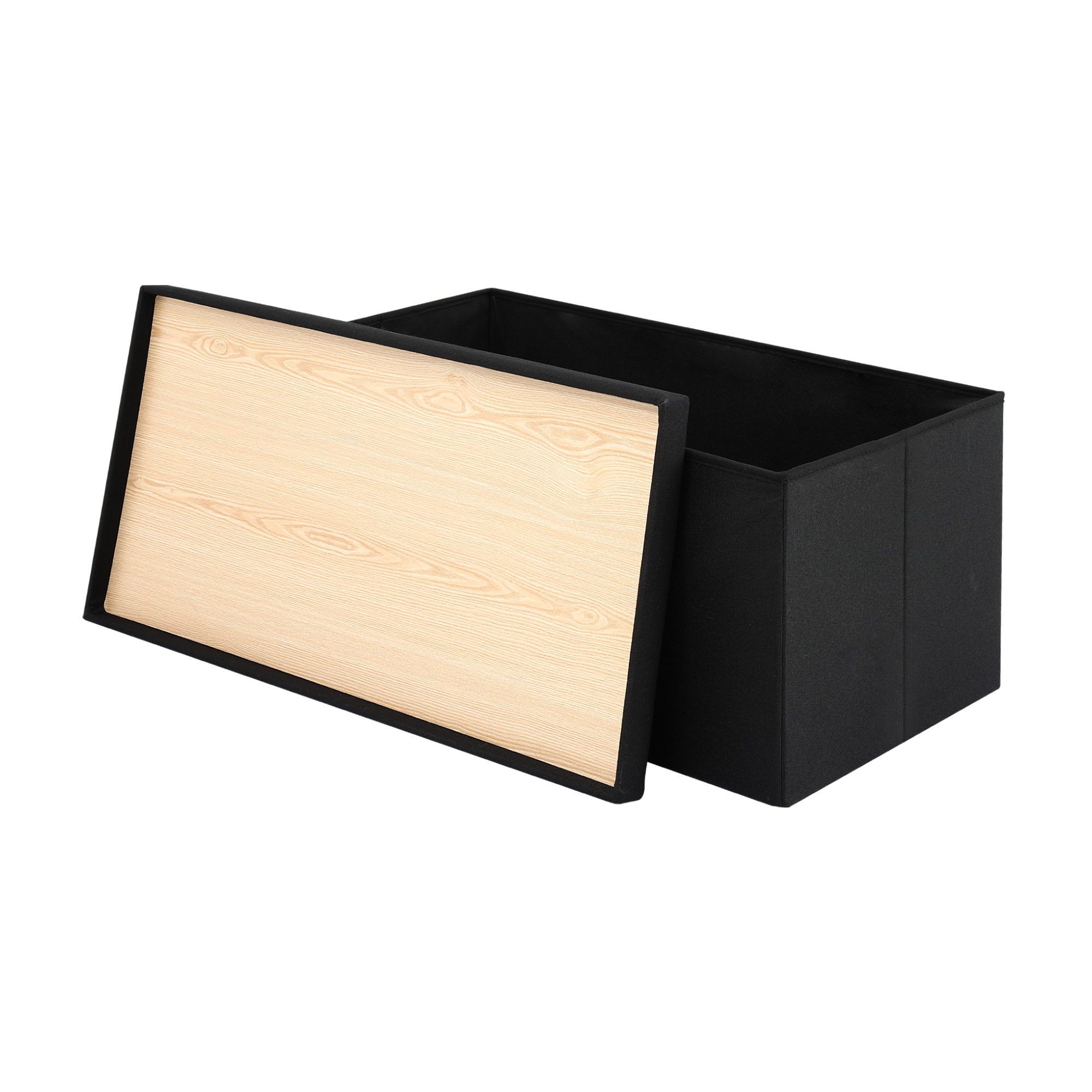 Artiss Storage Ottoman Bench Folding Blanket Box Toy Organiser Foot Stool Black - Image 4