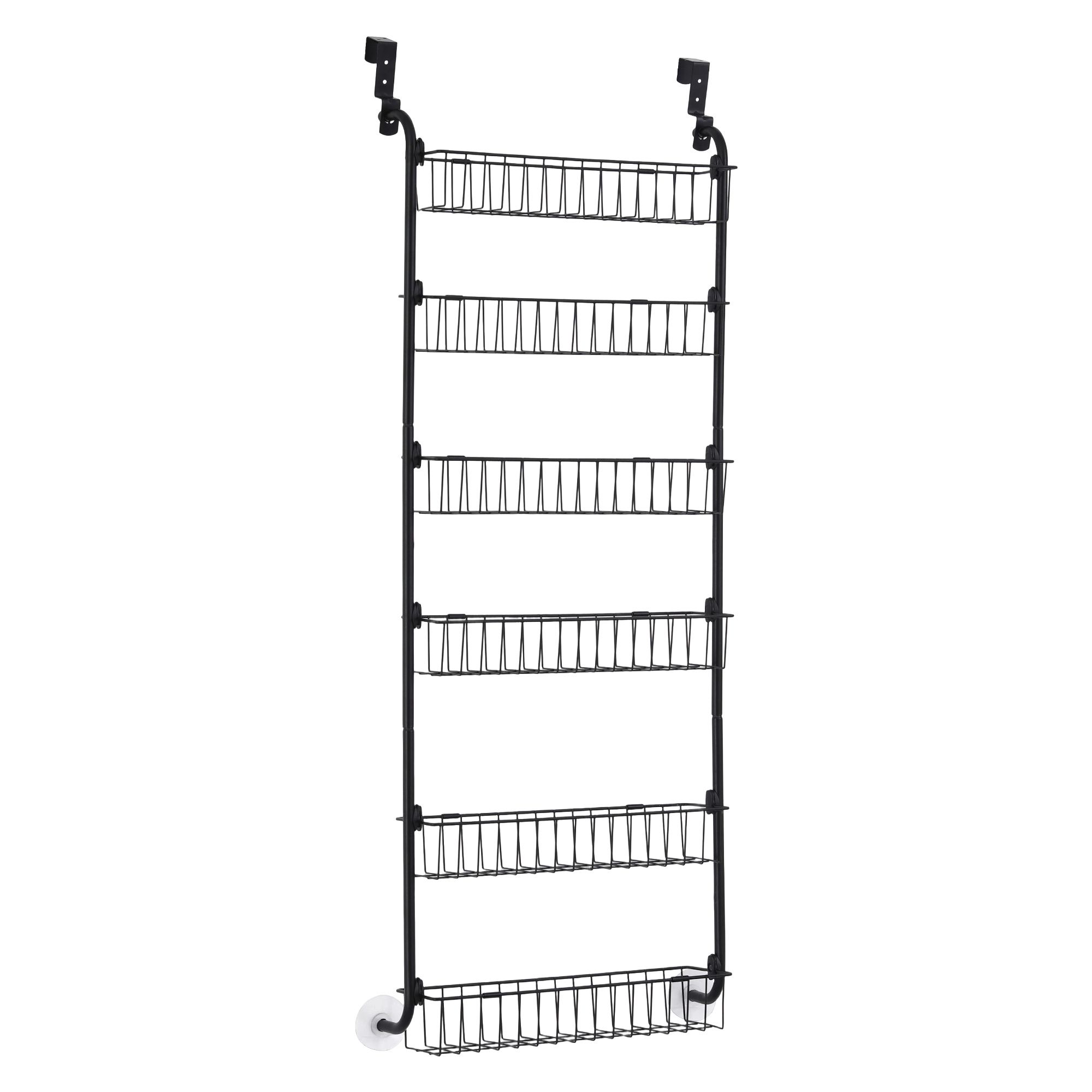 Artiss Over Door Storage Hanger Pantry 6-Tier Metal Hook Hanging Organiser Black - Image 1