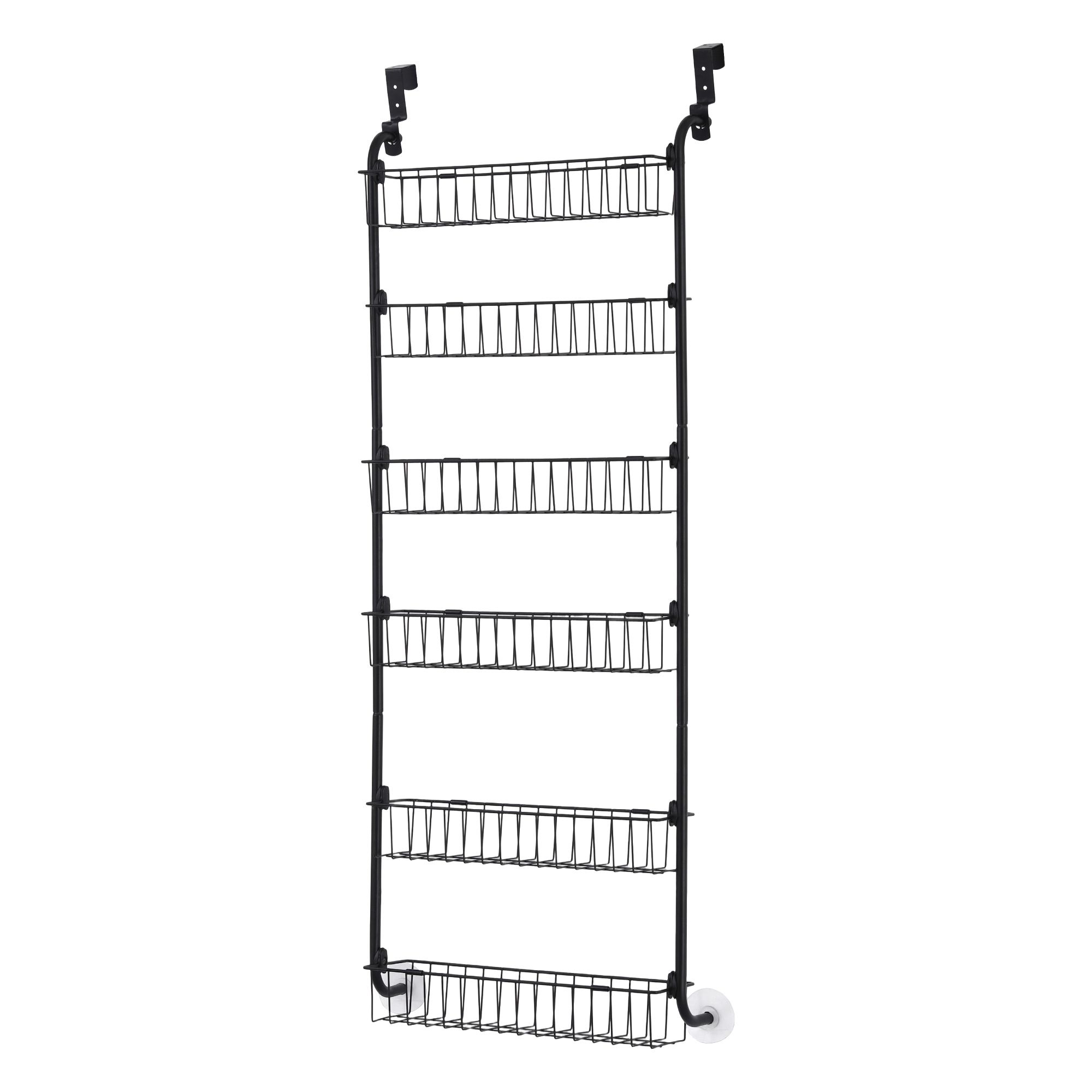 Artiss Over Door Storage Hanger Pantry 6-Tier Metal Hook Hanging Organiser Black - Image 3