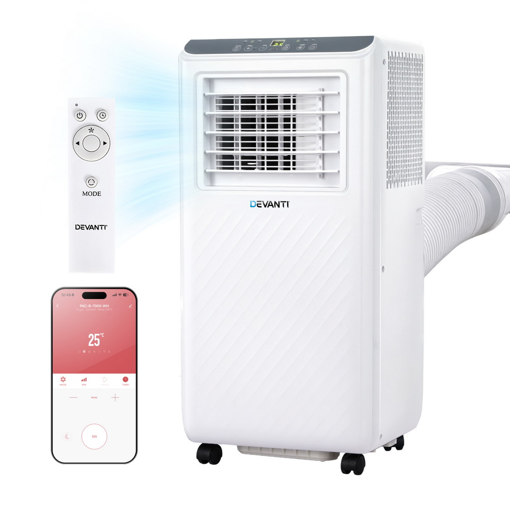 3-in-1 Devanti Portable Air Conditioner Dehumidifier Fan 7000BTU - Image 1