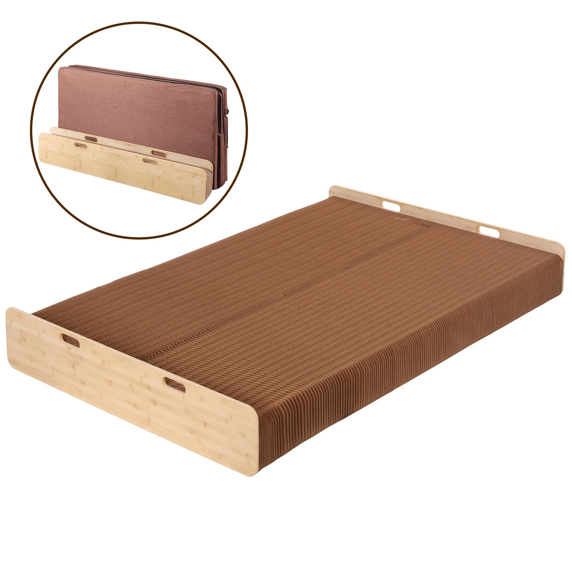 Artiss Folding Kraft Paper Bed Frame with Mattress and Pillow 300kg Capacity 200x120cm - Image 4