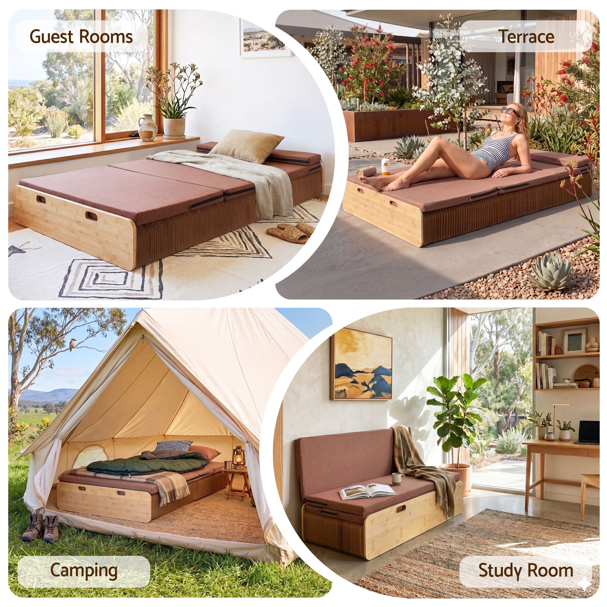 Artiss Folding Kraft Paper Bed Frame with Mattress and Pillow 300kg Capacity 200x120cm - Image 8