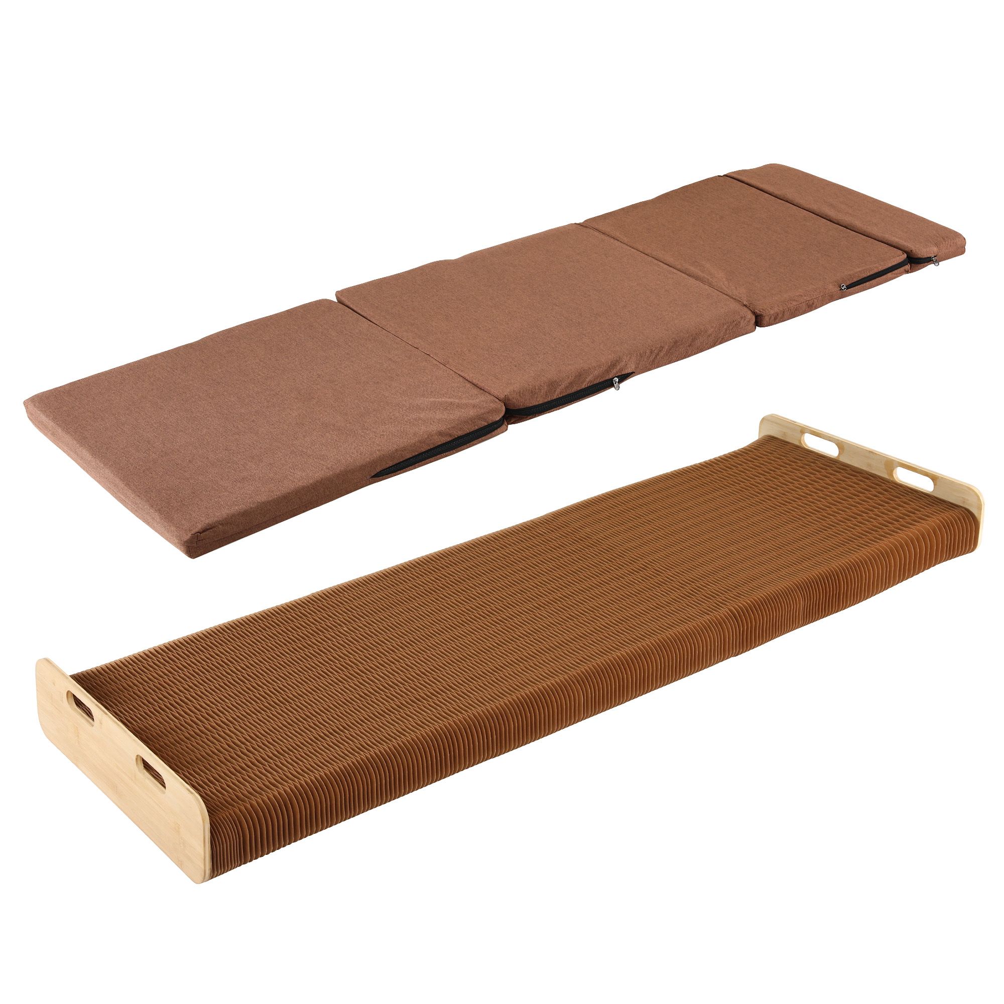 Artiss Folding Kraft Paper Bed Frame with Mattress and Pillow 300kg Capacity 200x60cm - Image 3