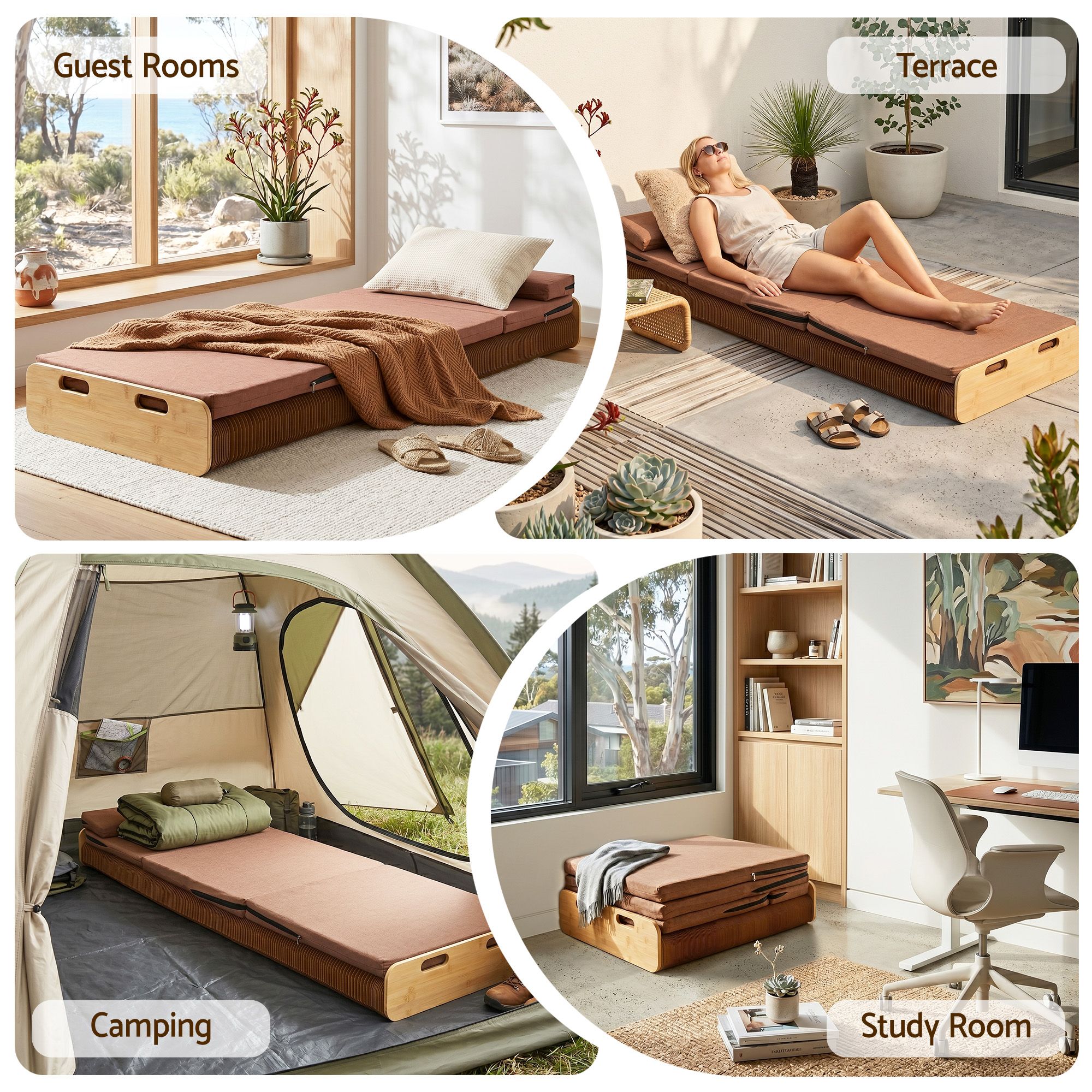 Artiss Folding Kraft Paper Bed Frame with Mattress and Pillow 300kg Capacity 200x60cm - Image 7