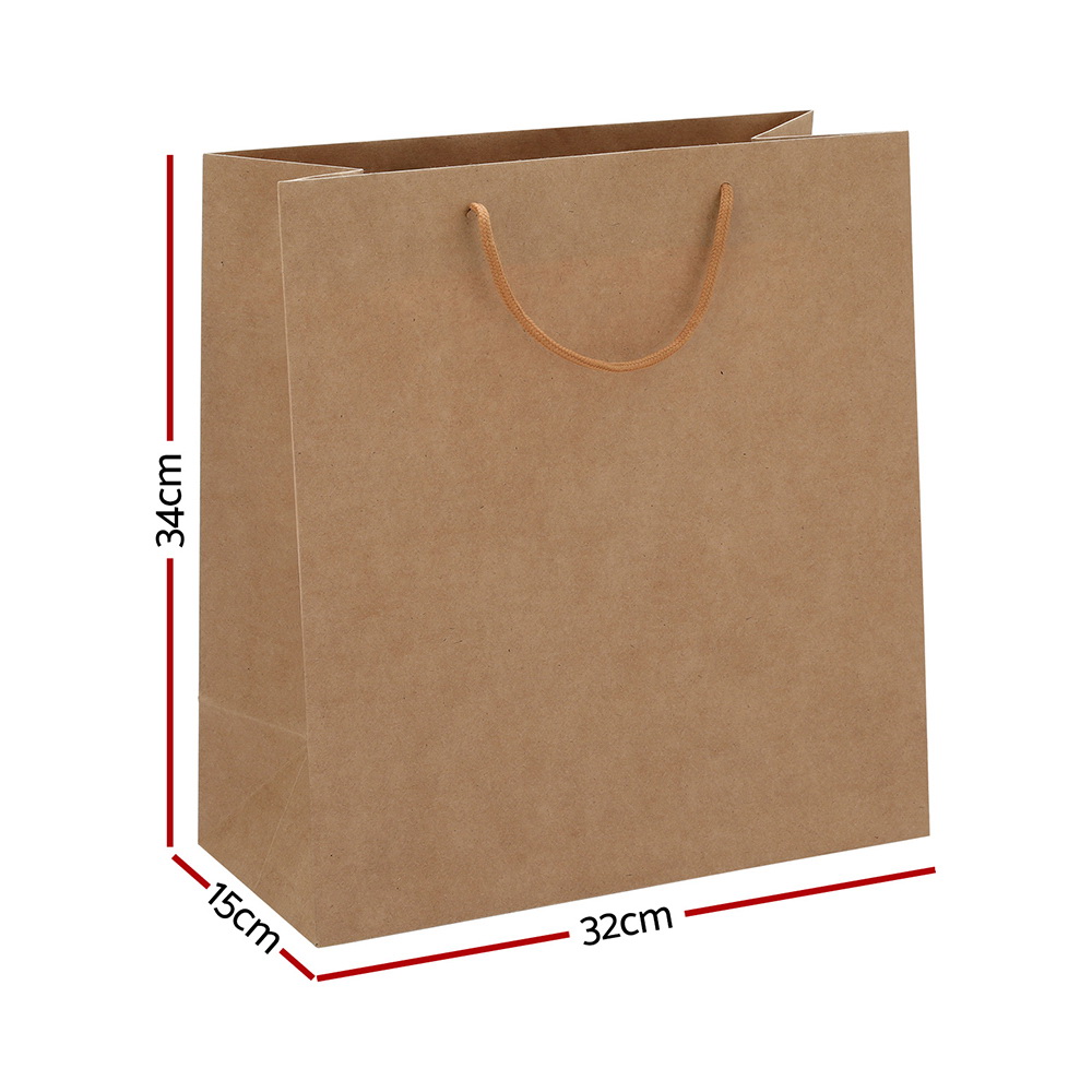 100pcs Bulk Kraft Paper Bags Pack Brown Shopping Retail Gift Bags Reusable Brown - Image 2