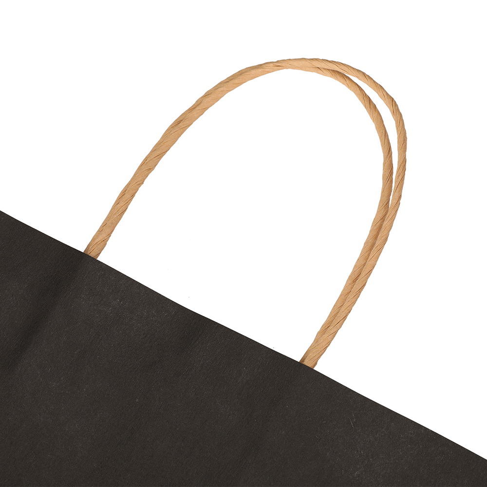 50pcs Bulk Paper Bags Pack Shopping Retail Gift Bags Reusable Soft Handle Black - Image 4