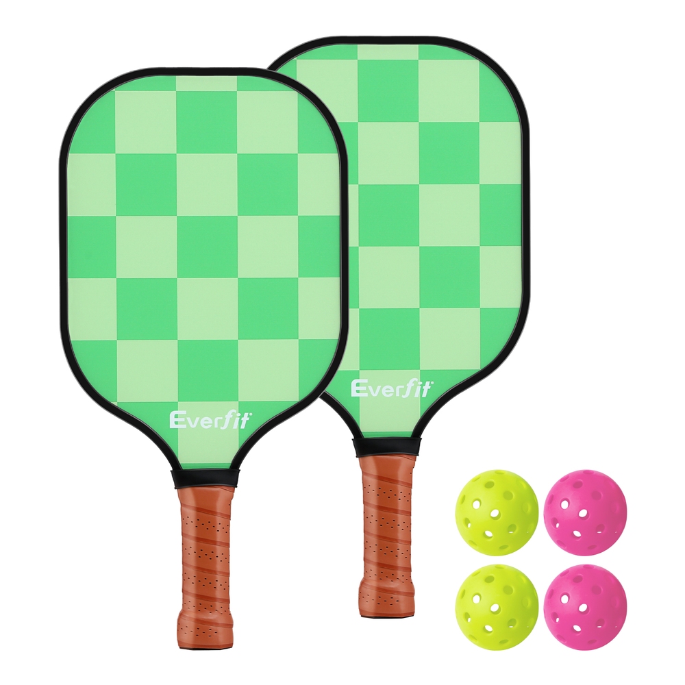 Everfit Pickleball Paddle Set Fiberglass with Balls Bag Tournament Kit 2PCS Pickle Balls Rackets - Image 1