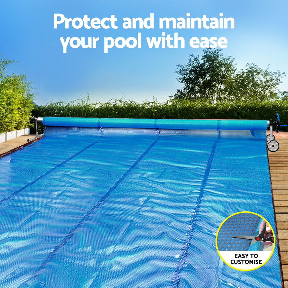 Aqua Buddy Pool Cover 600 Micron Solar Heat Blanket 10.5x4.2m w/ 5.55m Roller Blue - Image 4
