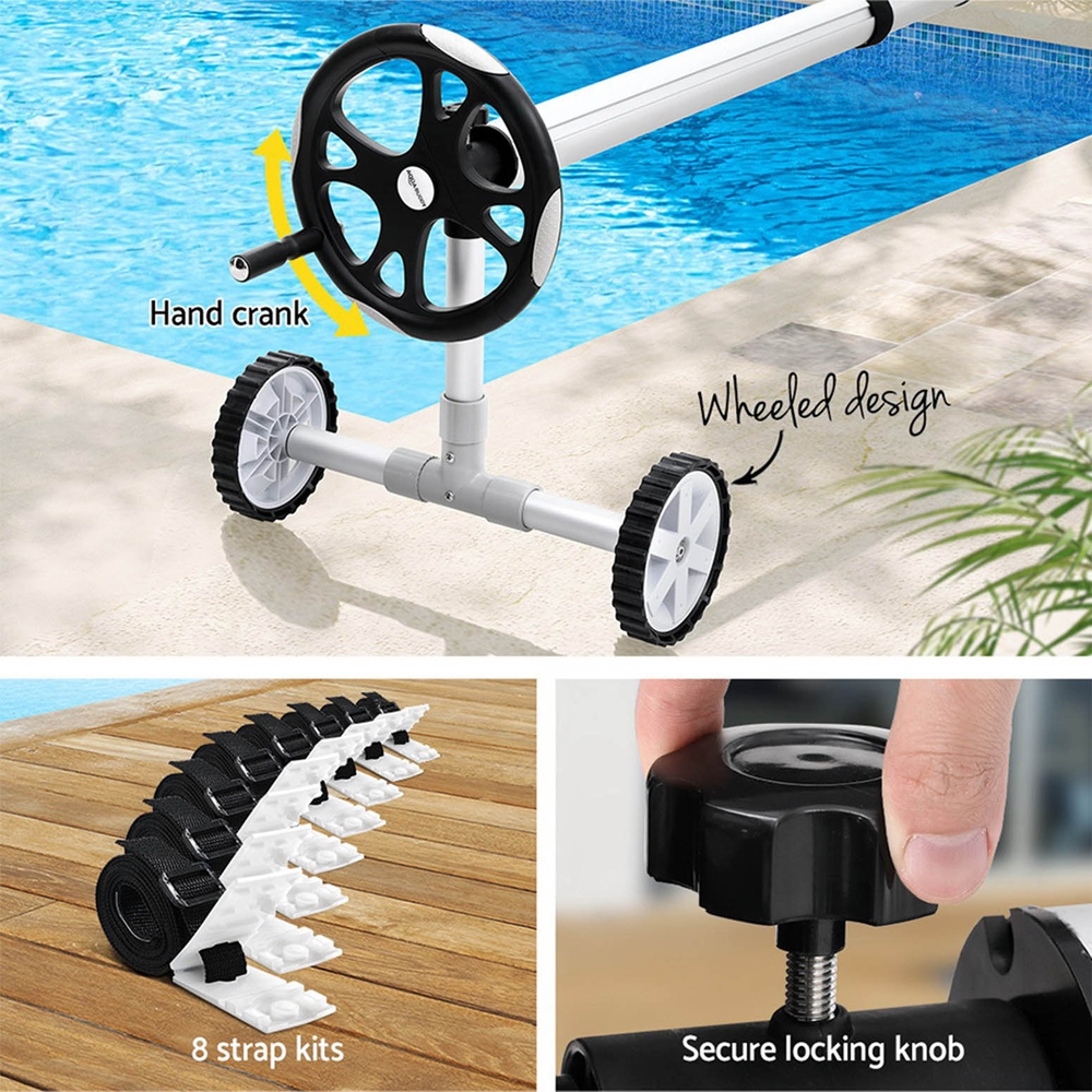 Aqua Buddy Pool Cover 11x6.2m 400 Micron Silver Swimming Pool Solar Blanket 6.55m Roller - Image 6