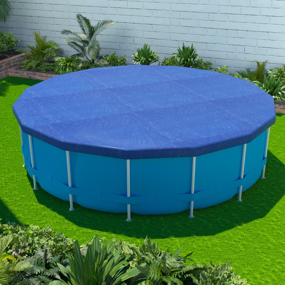 Aqua Buddy Pool Cover Fit 3.66m Round Above-ground Swimming Pool Blanket Blue - Image 1