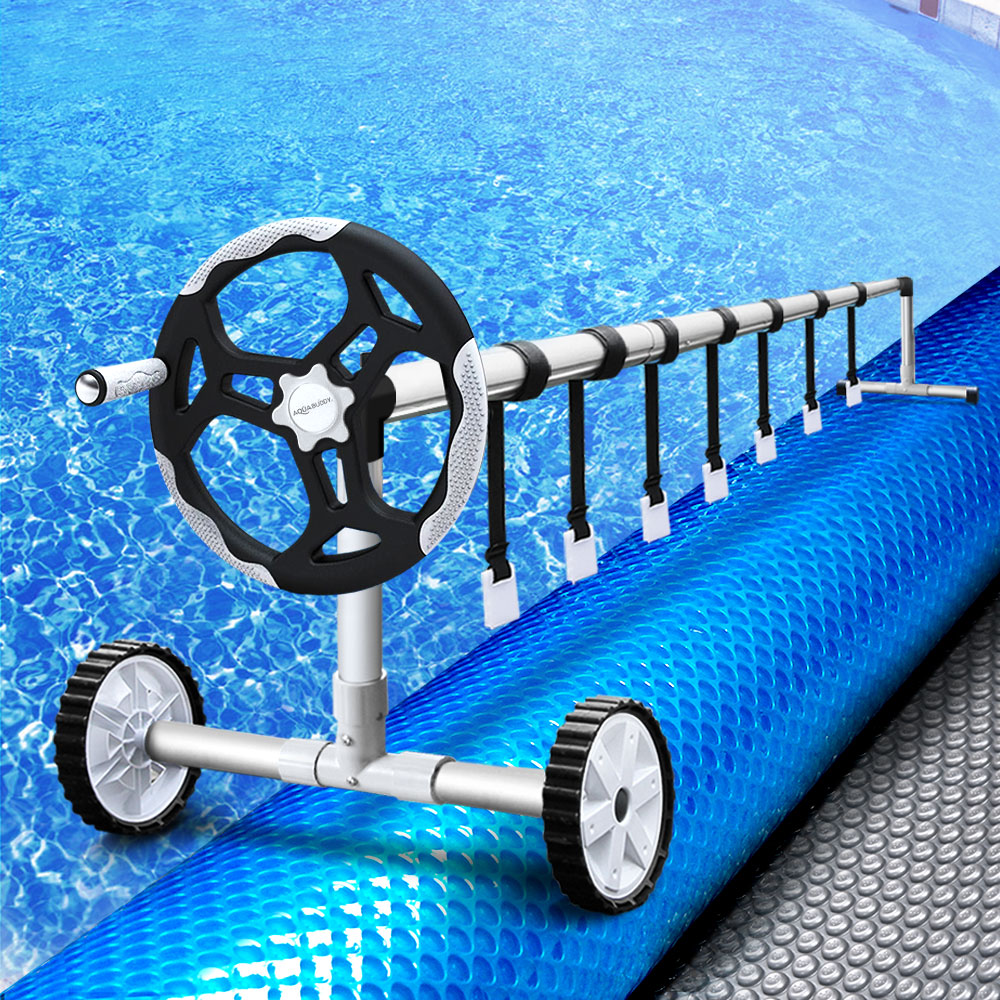Aquabuddy Pool Cover 9.5x5m 400 Micron Swimming Pool Solar Blanket 5.5m Roller - Image 1