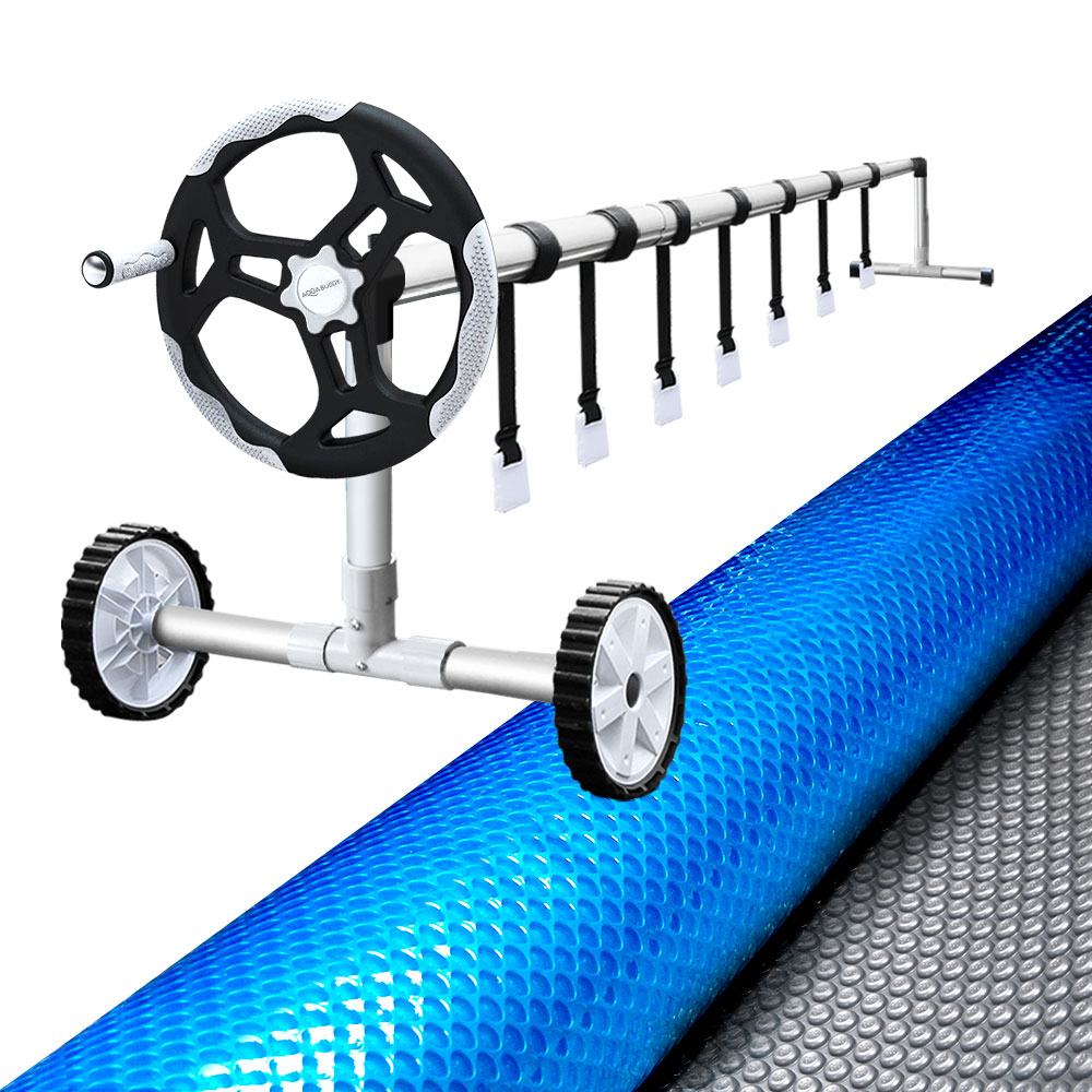 Aquabuddy Pool Cover 9.5x5m 400 Micron Swimming Pool Solar Blanket 5.5m Roller - Image 7