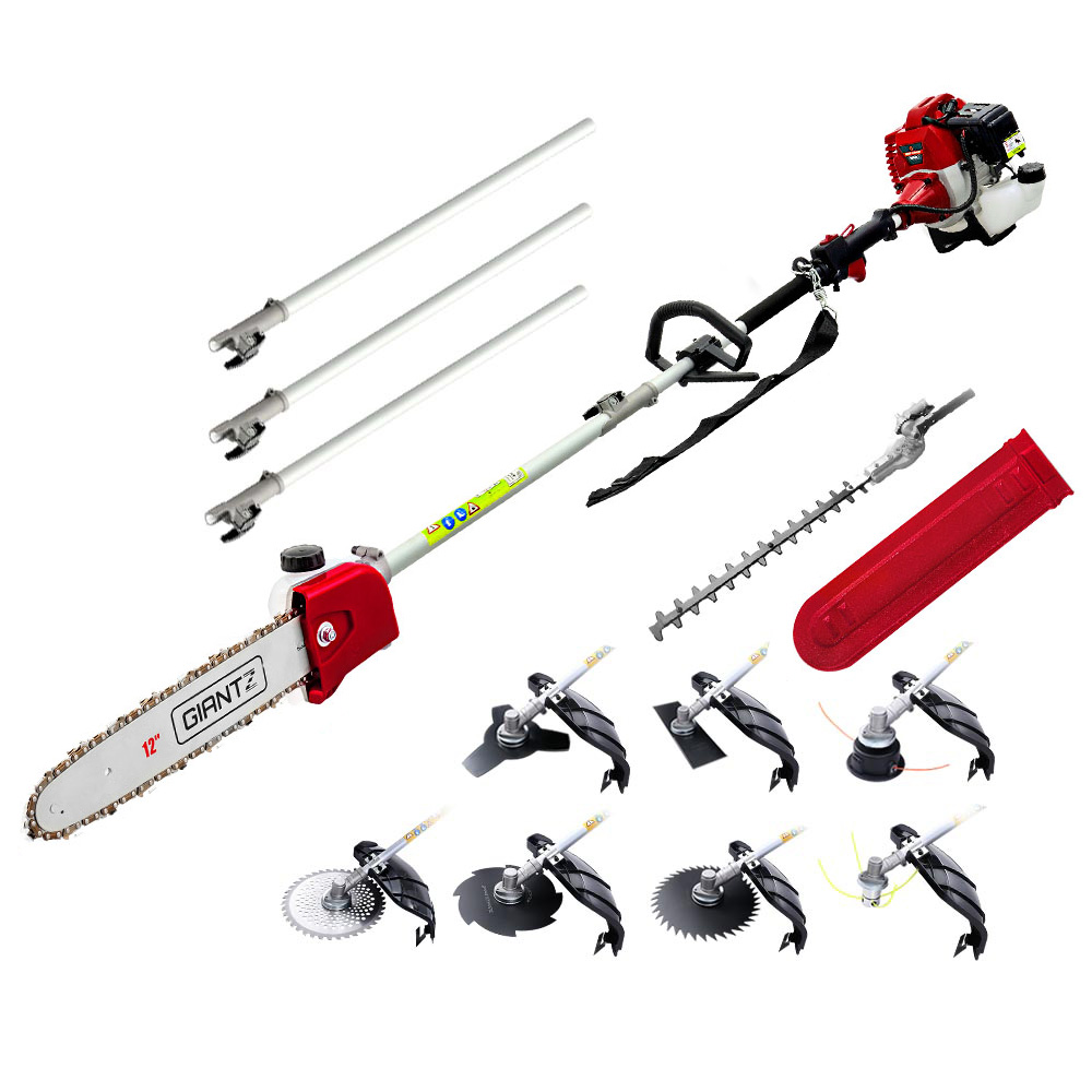Giantz Pole Chainsaw 2 Stroke Petrol Tree Pruner Long Reach Saw 12 Inch Bar 9 In 1 - Image 1