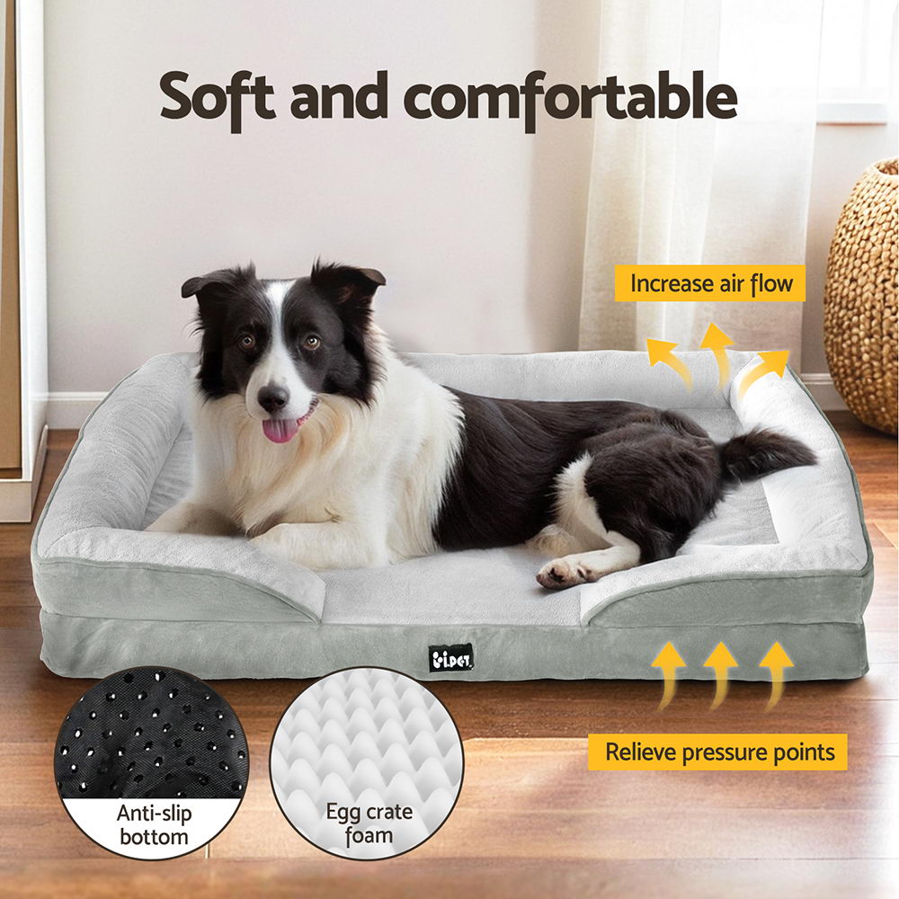 i.Pet Pet Bed Dog Calming Soft Cushion Egg Crate Large Sofa Removable Washable - Image 4