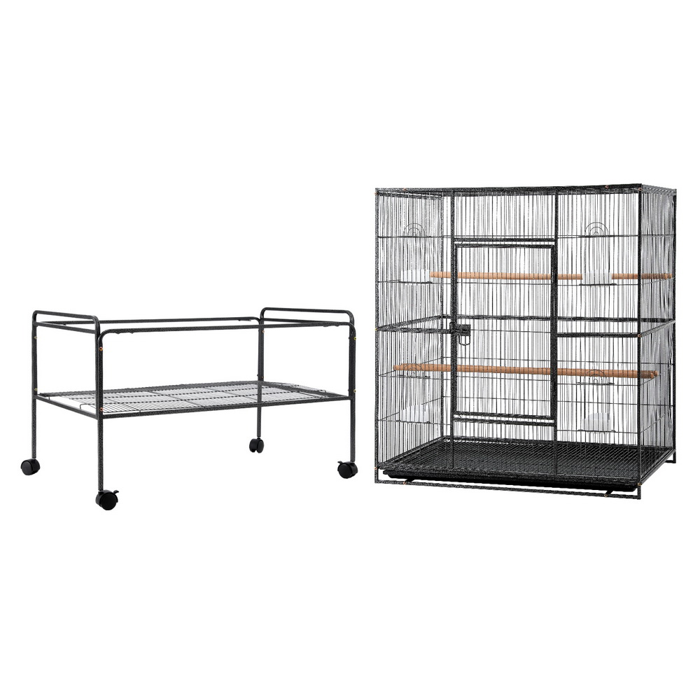 i.Pet Bird Cage Large Cages 160cm Parrot Aviary Stand-Alone Budgie Wheels Castor - Image 3