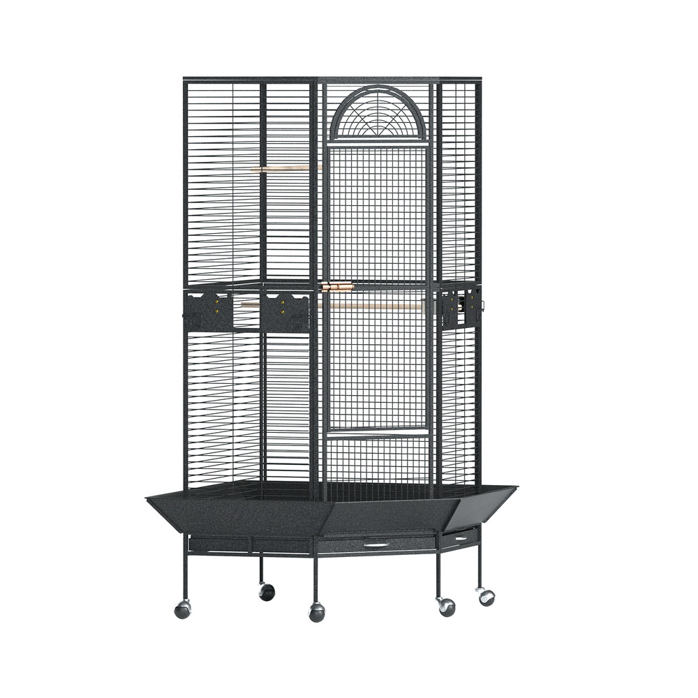 i.Pet Bird Cage Large Jumbo Aviary Budgie Perch Cage Parrot Stand Wheels Corner - Image 7