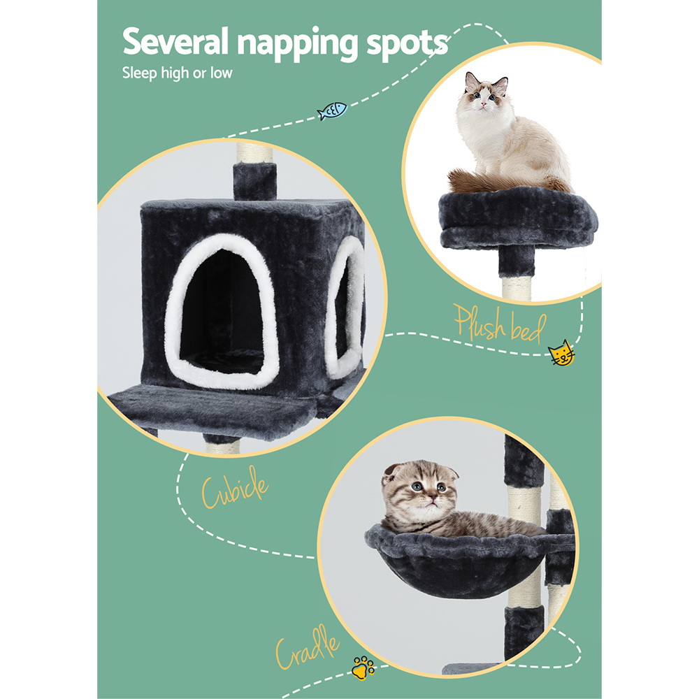 i.Pet Cat Tree 168cm Tower Scratching Post Scratcher Condo House Hanging Toy Bed - Image 5