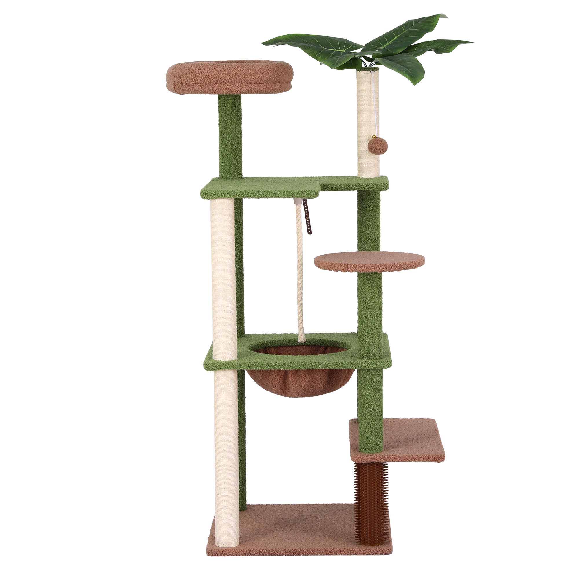i.Pet Cat Tree Tower 152cm Jungle Multi-Level Scratching Post Leafy Canopy - Image 3