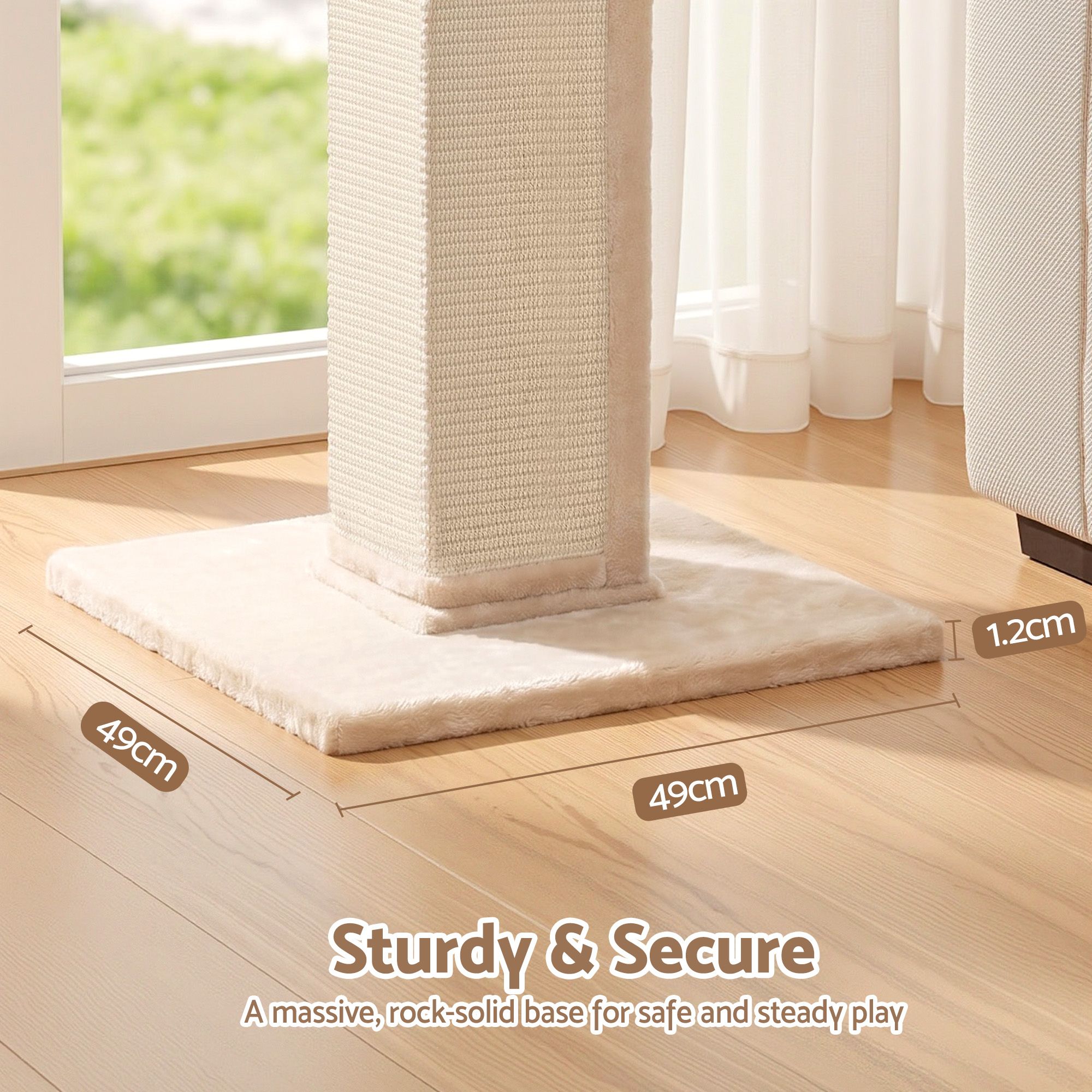 i.Pet Cat Tree 89cm Scratching Post Tower Scratcher Wood Condo Bed House Trees Beige - Image 8