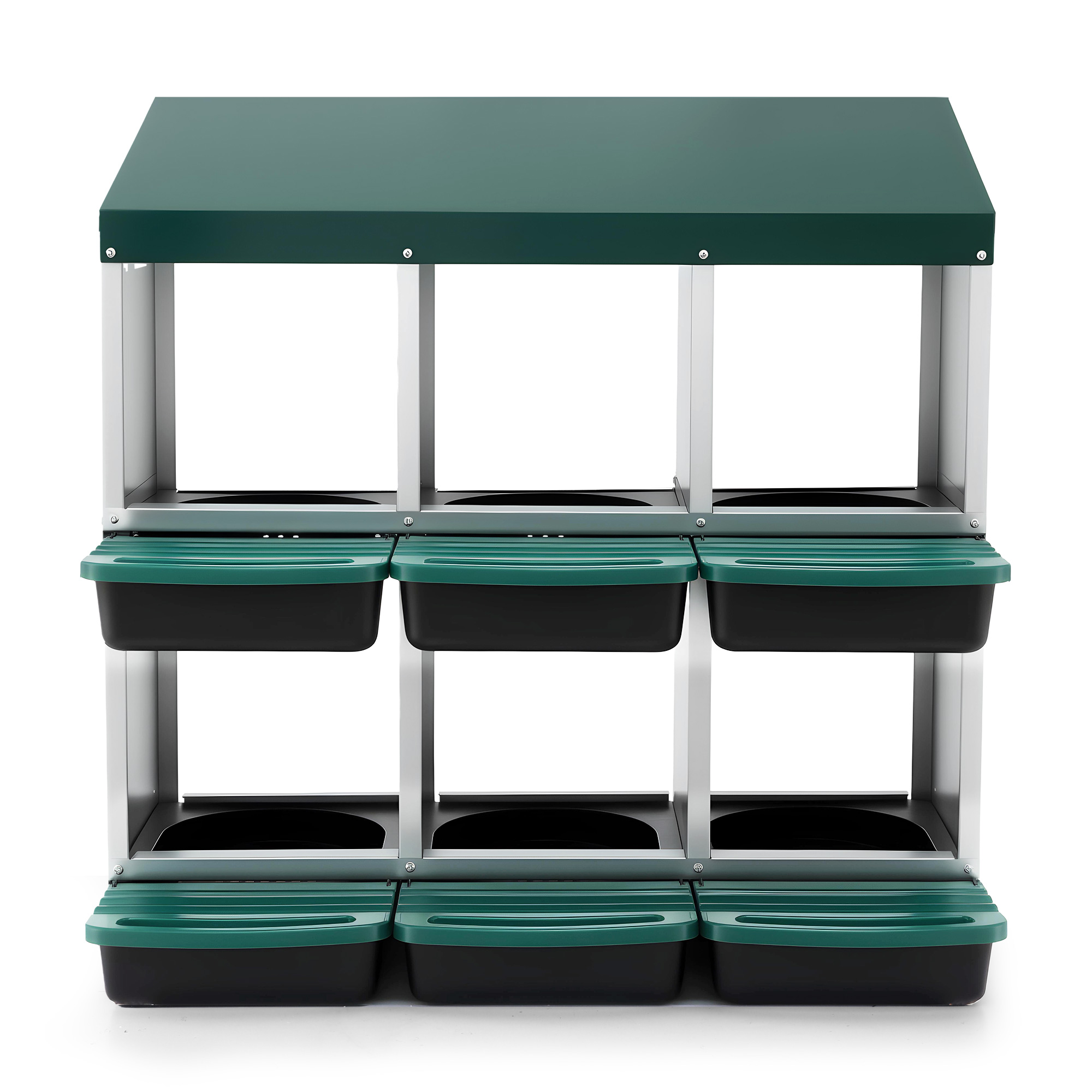 i.Pet Chicken Nesting Box Roll Away Metal Nesting Box Wall Mounted 6 Holes Green - Image 3