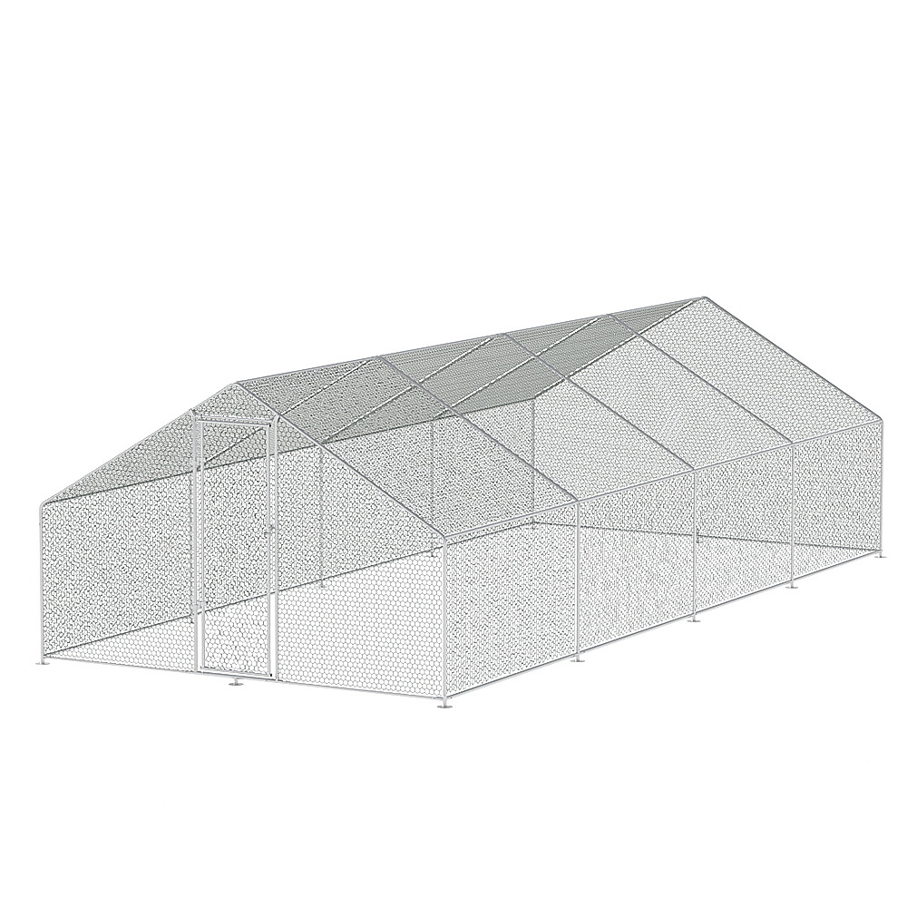 i.Pet Chicken Coop Cage 3x8x2m Galvanised Steel - Image 6