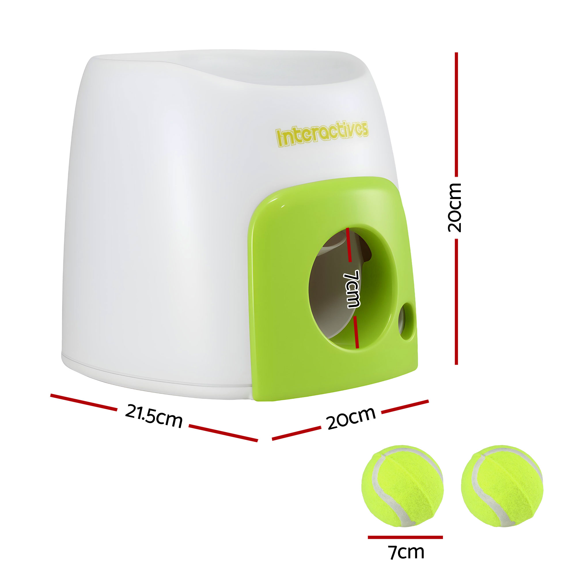 i.Pet 2-in-1 Dog Ball Launcher & Treat Dispenser with 2 Balls Green - Image 2