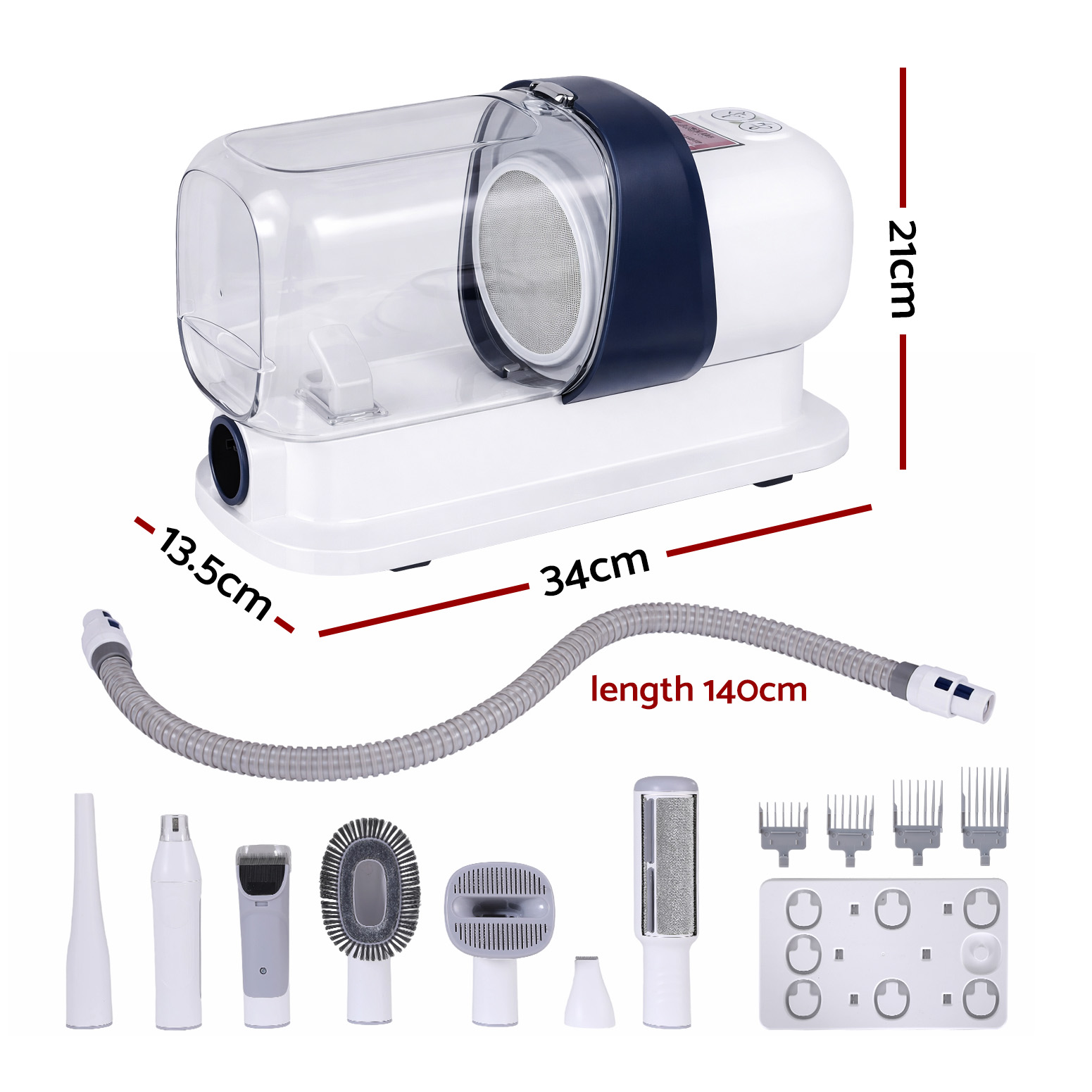 i.Pet Pet Grooming Kit Vacuum Dog Cat Hair Dryer Remover Clipper Brushes Cleaning - Image 3