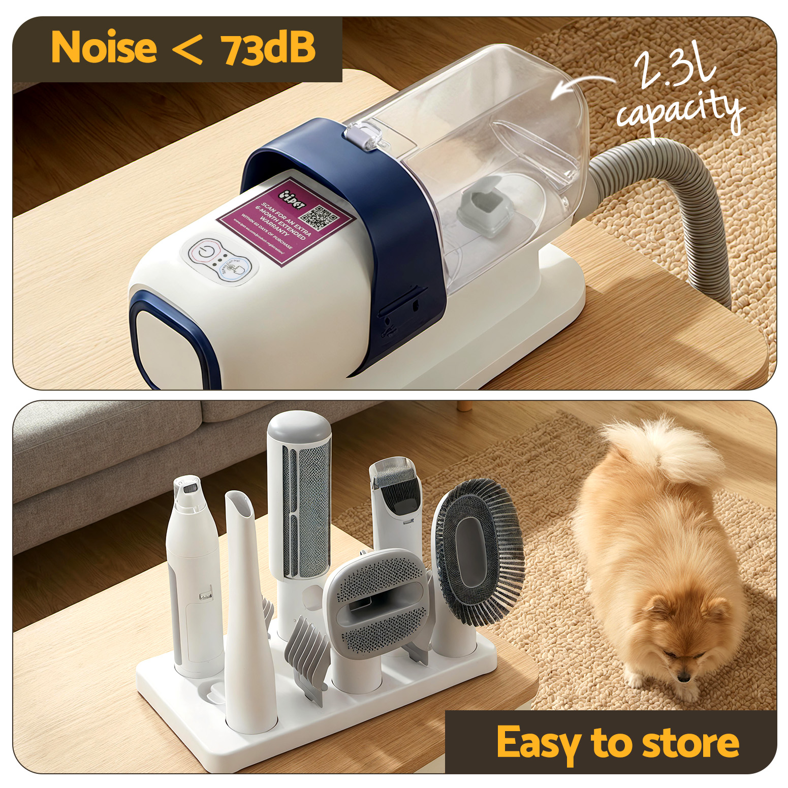 i.Pet Pet Grooming Kit Vacuum Dog Cat Hair Dryer Remover Clipper Brushes Cleaning - Image 7