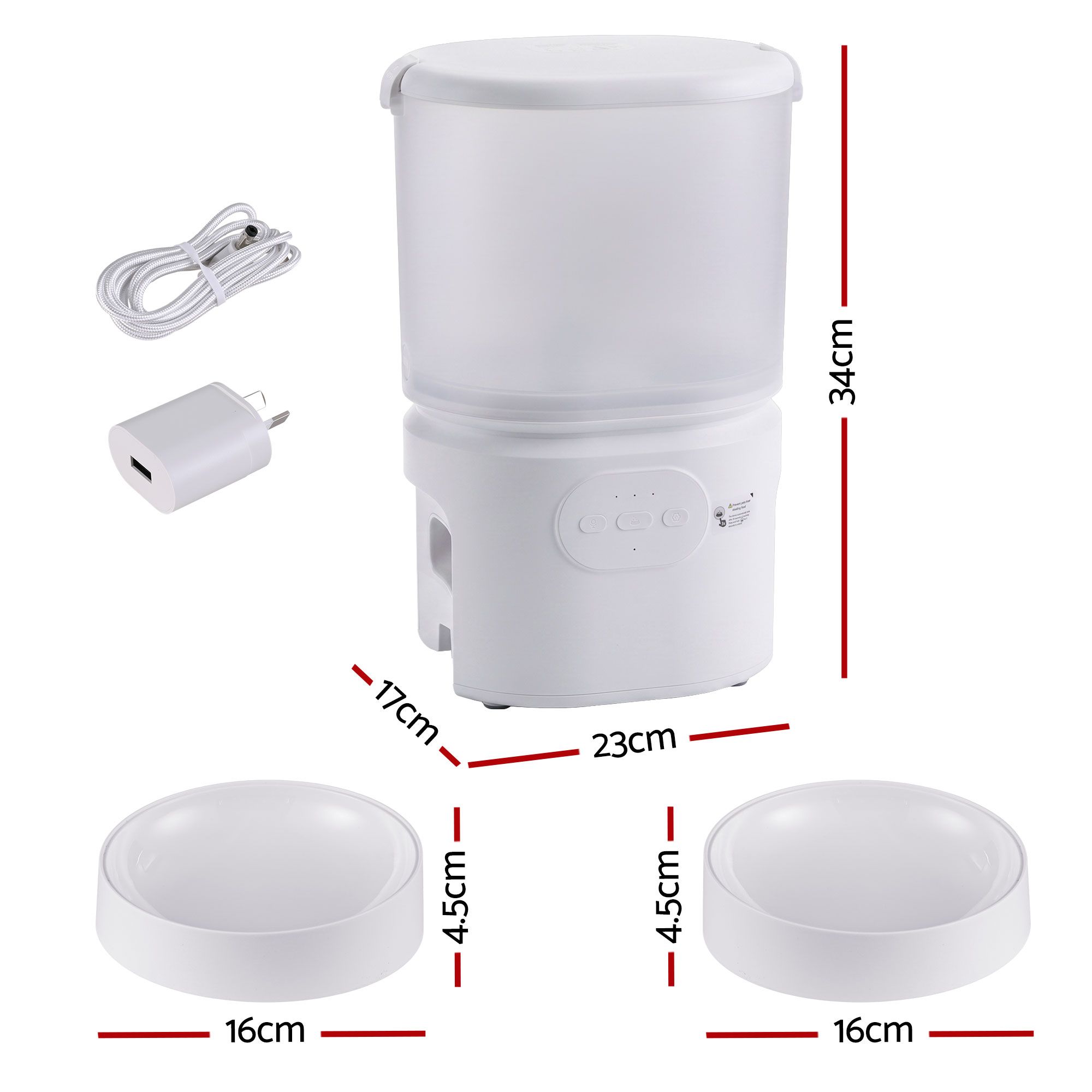 i.Pet 5L Automatic Pet Feeder Dual Bowl Smart Dispenser APP Control Cats Dogs - Image 2