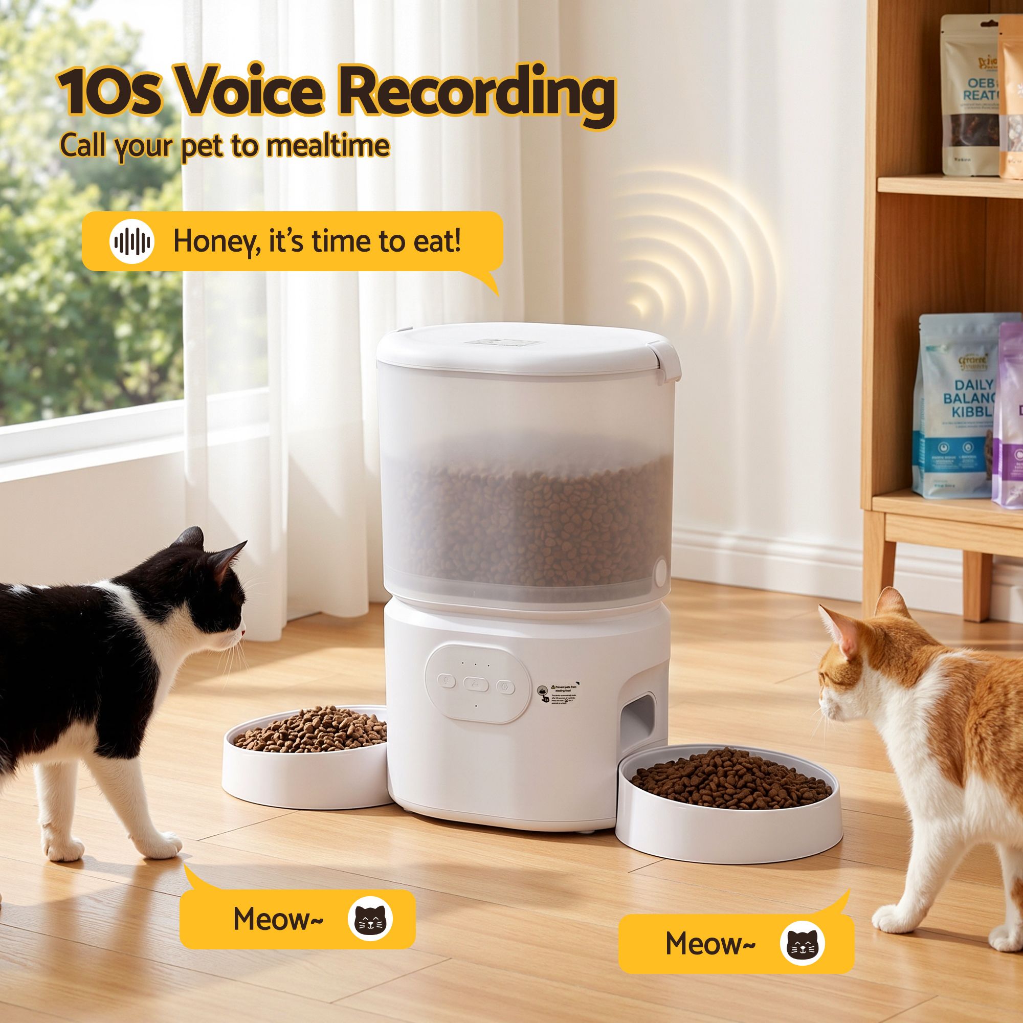i.Pet 5L Automatic Pet Feeder Dual Bowl Smart Dispenser APP Control Cats Dogs - Image 7