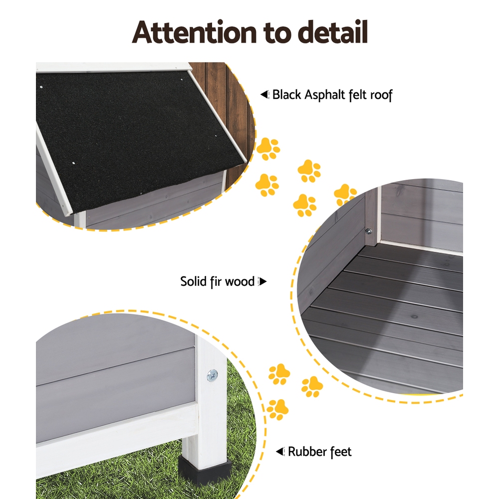 i.Pet Dog Kennel Wooden Large House Outdoor Indoor Puppy Pet Cabin Weatherproof XL - Image 6