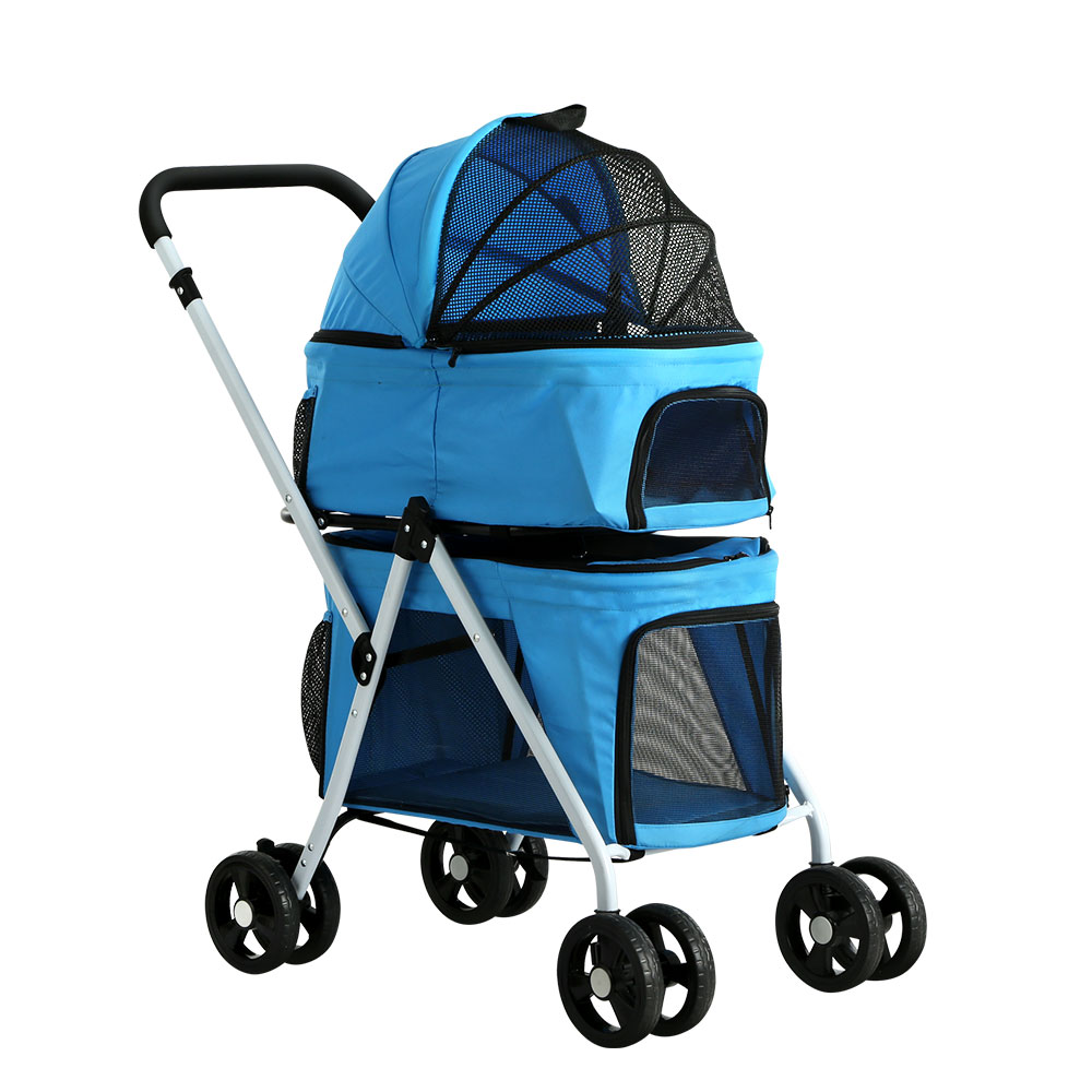 i.Pet Pet Stroller Dog Pram Large Cat Carrier Travel Foldable 4 Wheels Double - Image 1
