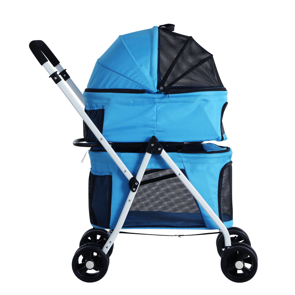 i.Pet Pet Stroller Dog Pram Large Cat Carrier Travel Foldable 4 Wheels Double - Image 4