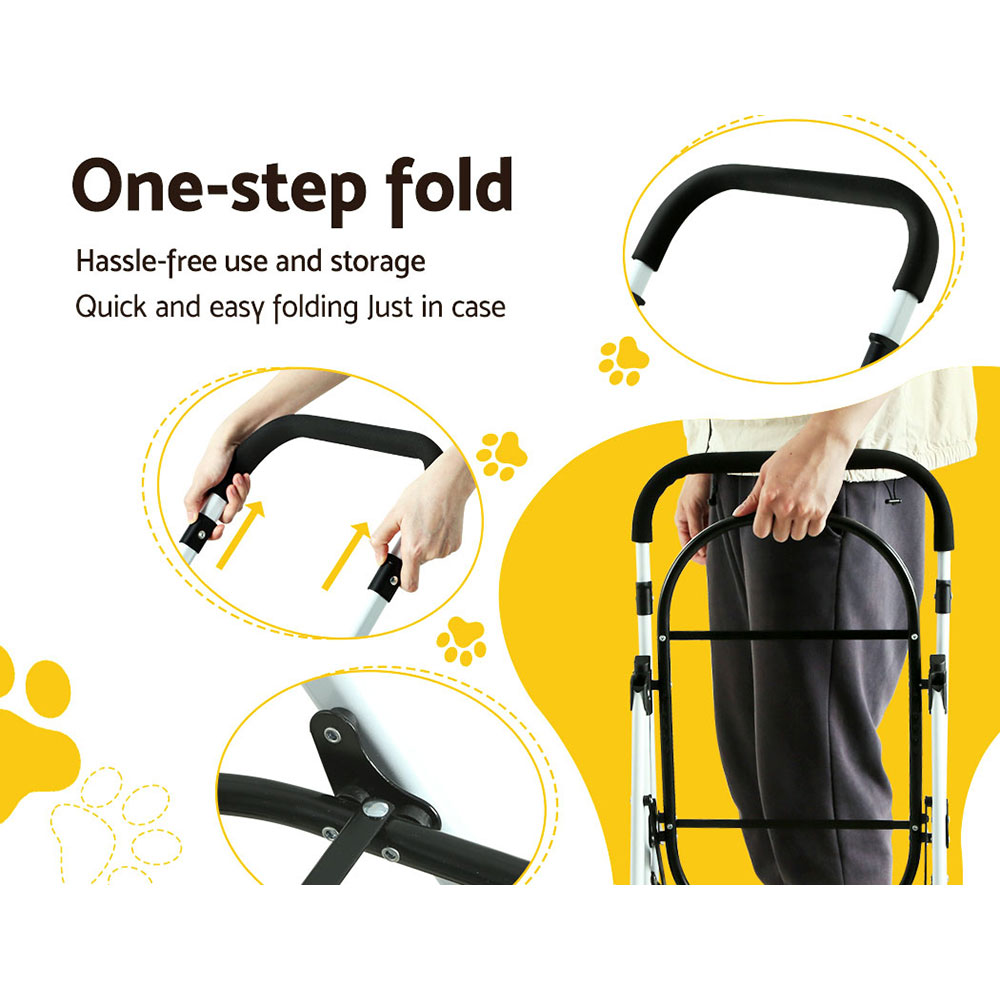 i.Pet Pet Stroller Dog Pram Large Cat Carrier Travel Foldable 4 Wheels Double - Image 7