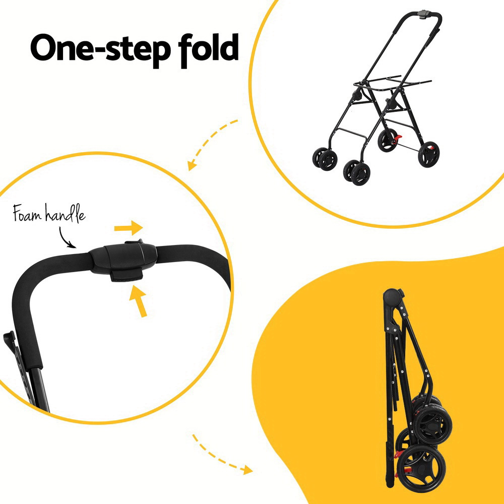 i.Pet Pet Stroller 2-tier Dog Pram Large Cat Carrier Travel Pushchair Foldable - Image 5