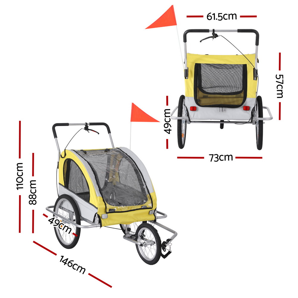 i.Pet Pet Bike Trailer Dog Stroller Pram Bicycle Large Travel Cycling Foldable - Image 2