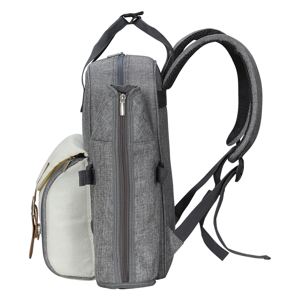 Alfresco 4 Person Picnic Basket Set Backpack Bag Insulated Grey - Image 4