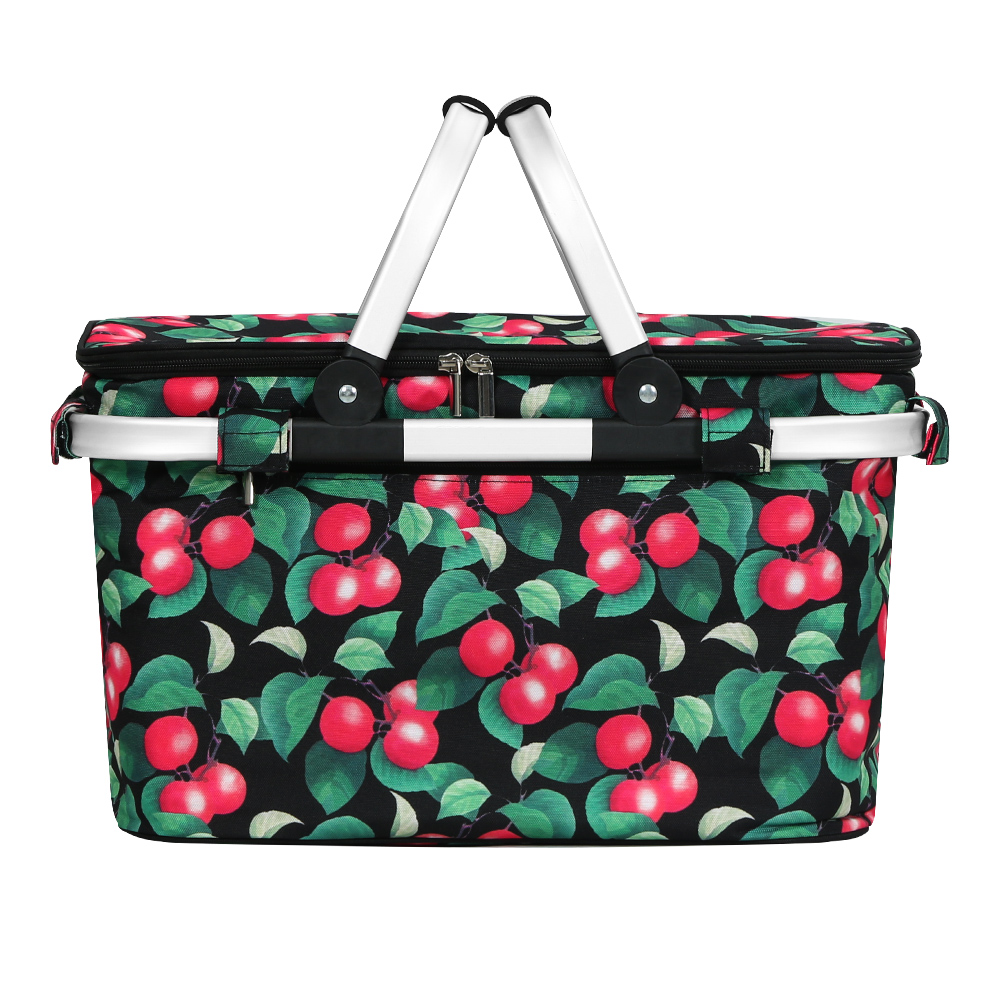 Alfresco Picnic Basket Folding Bag Hamper Insulated Storage Food Cover - Image 3