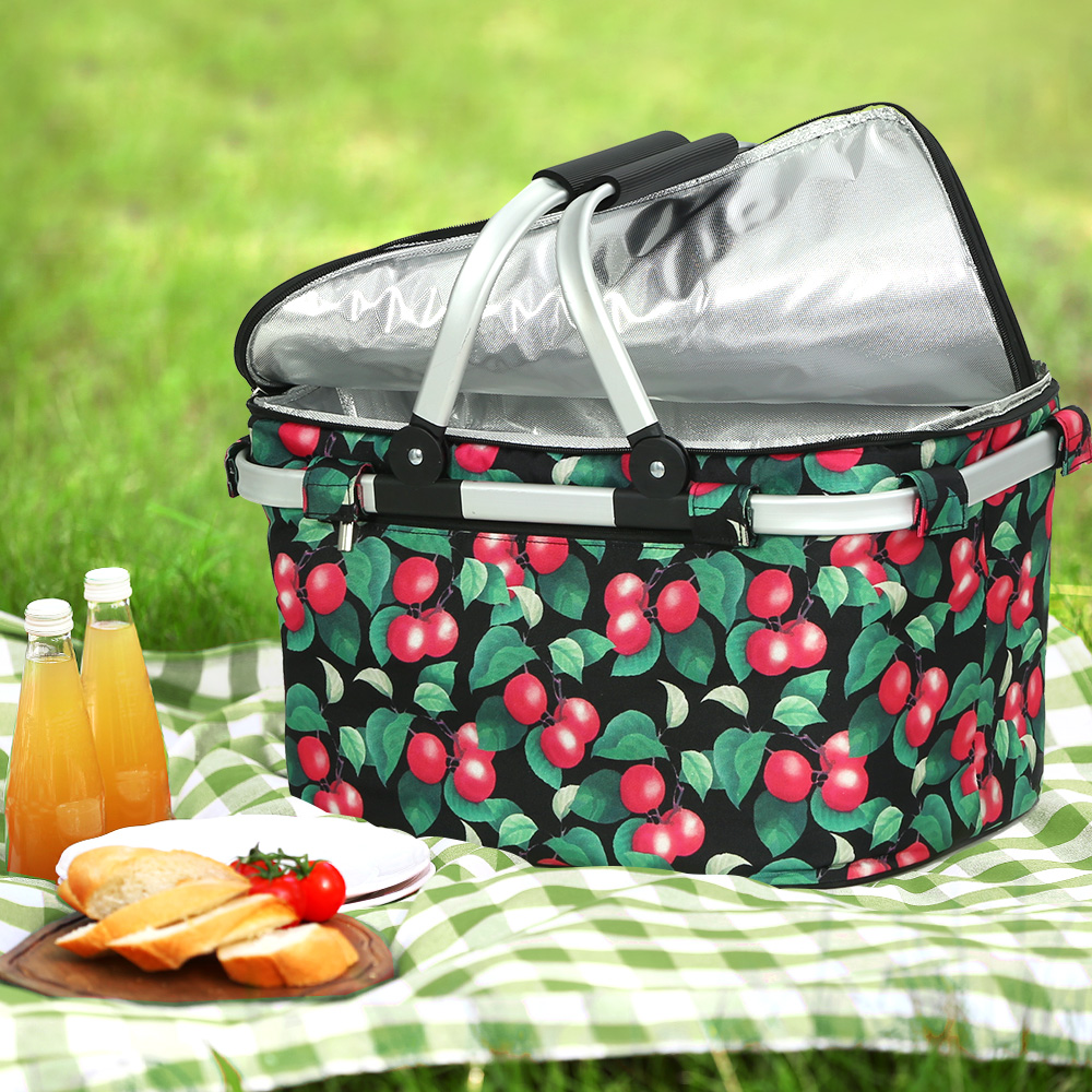 Alfresco Picnic Basket Folding Bag Hamper Insulated Storage Food Cover - Image 8