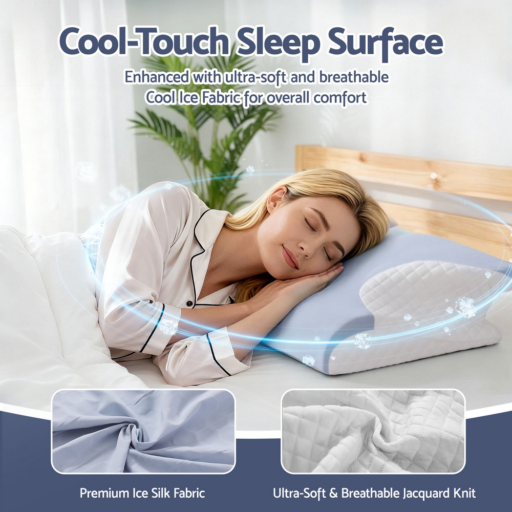 Giselle Bedding Memory Foam Pillow Ergonomic Contour - Image 6