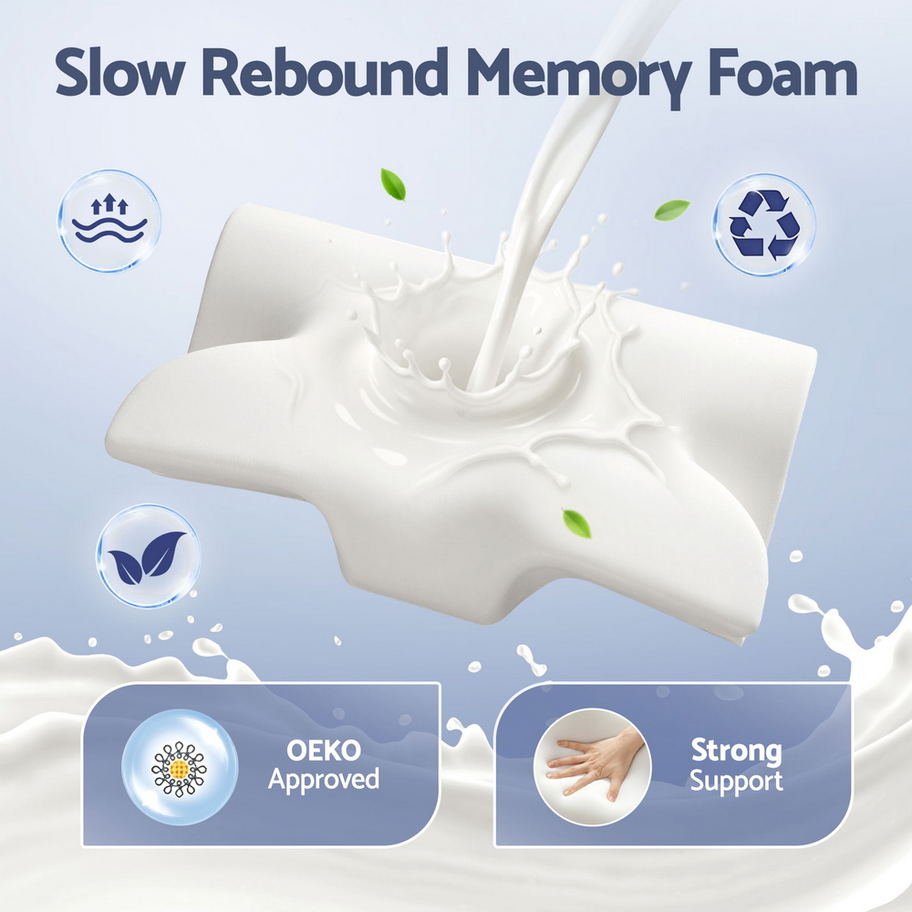 Giselle Bedding Memory Foam Pillow Ergonomic Contour - Image 7