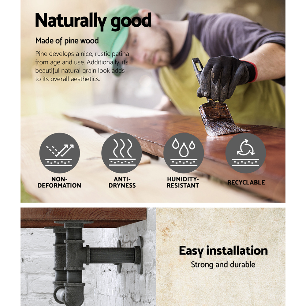 Artiss Floating DIY Pipe Shelf - IVES - Image 7