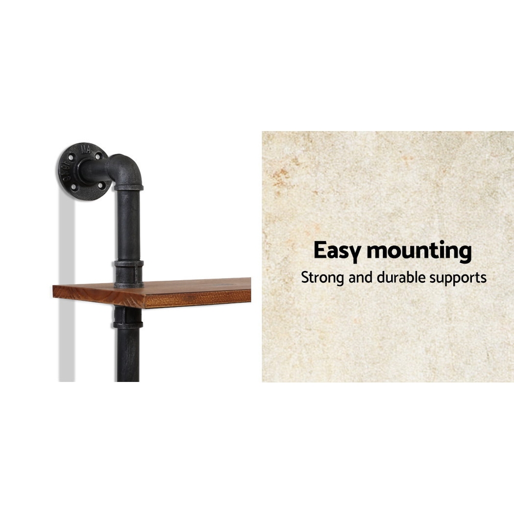 Artiss Floating DIY Pipe Shelf 3 Tiers - ISSA - Image 6