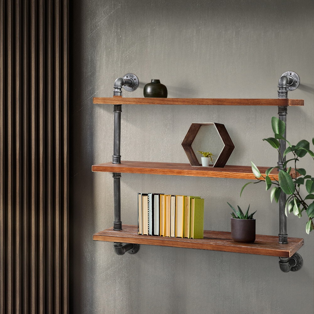 Artiss Floating DIY Pipe Shelf 3 Tiers - ISSA - Image 7